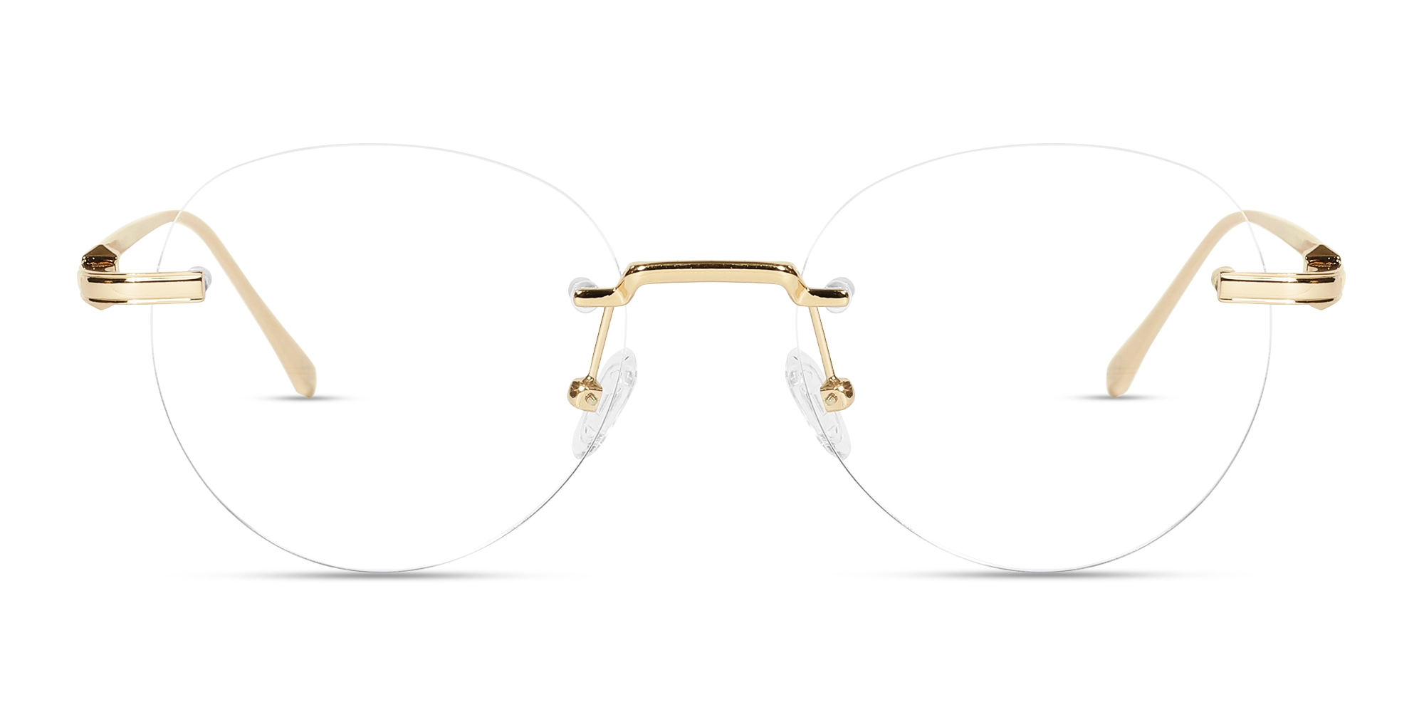Round Gold Rimless Eyeglasses 1