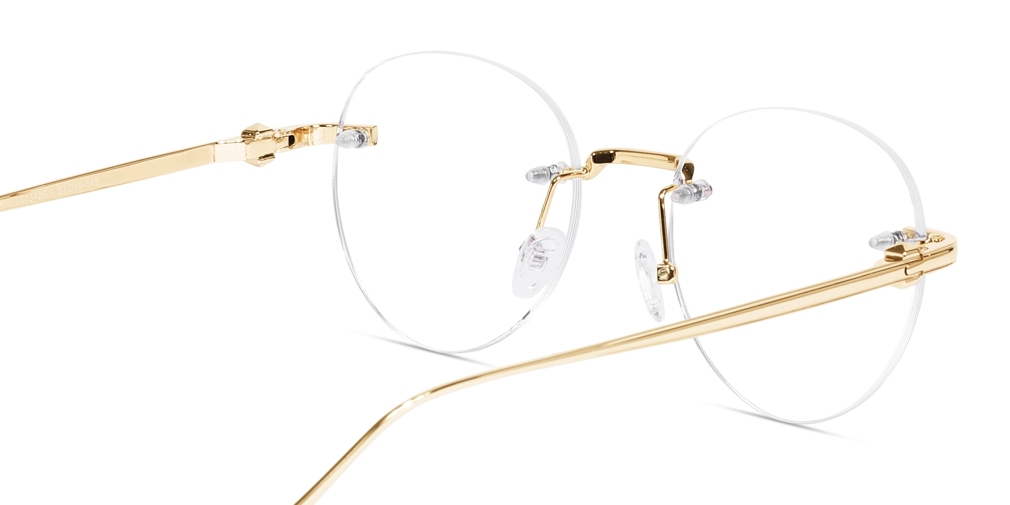 Round Gold Rimless Eyeglasses 5