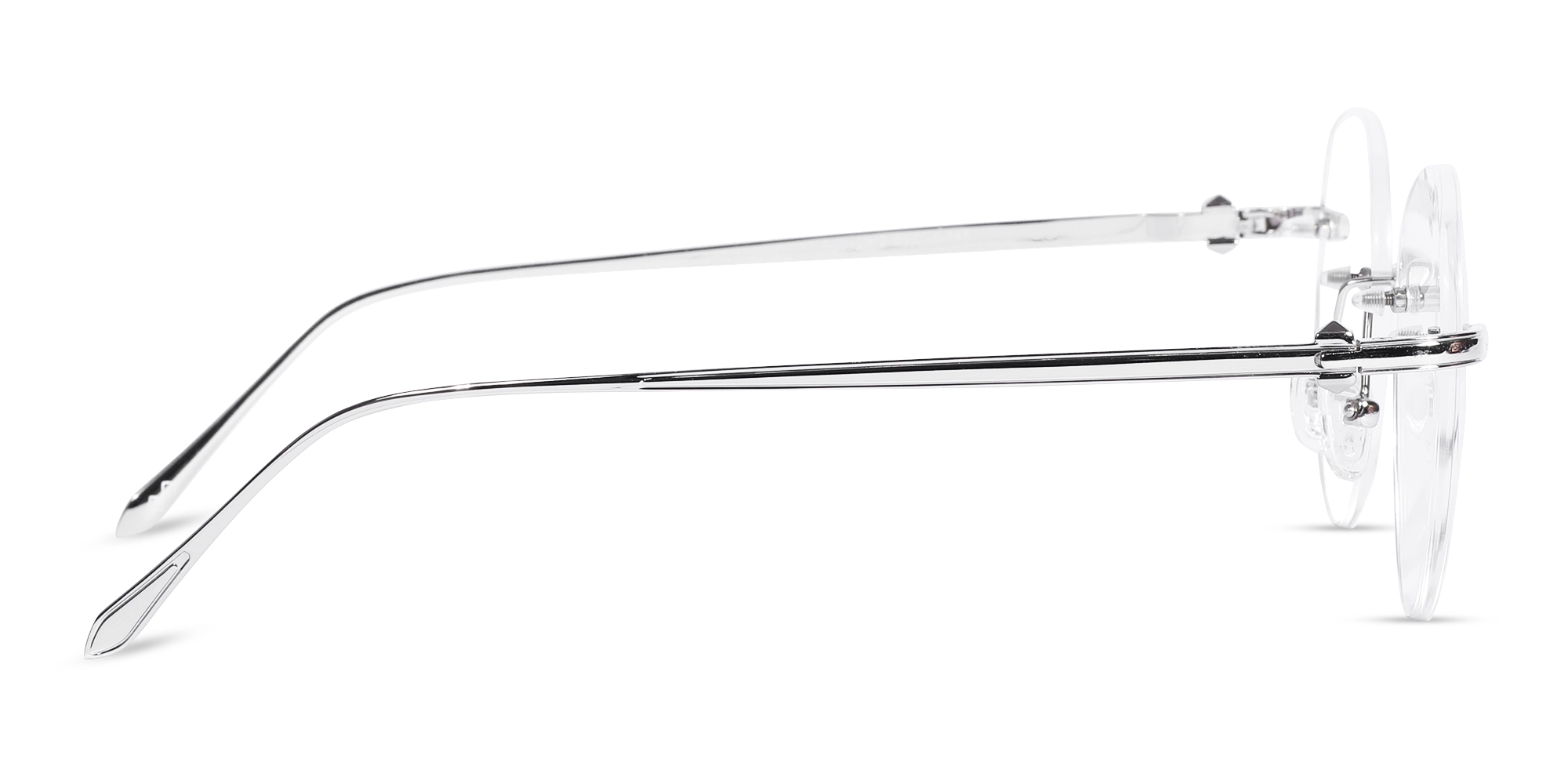 Round Silver Rimless Frame Glasses 4