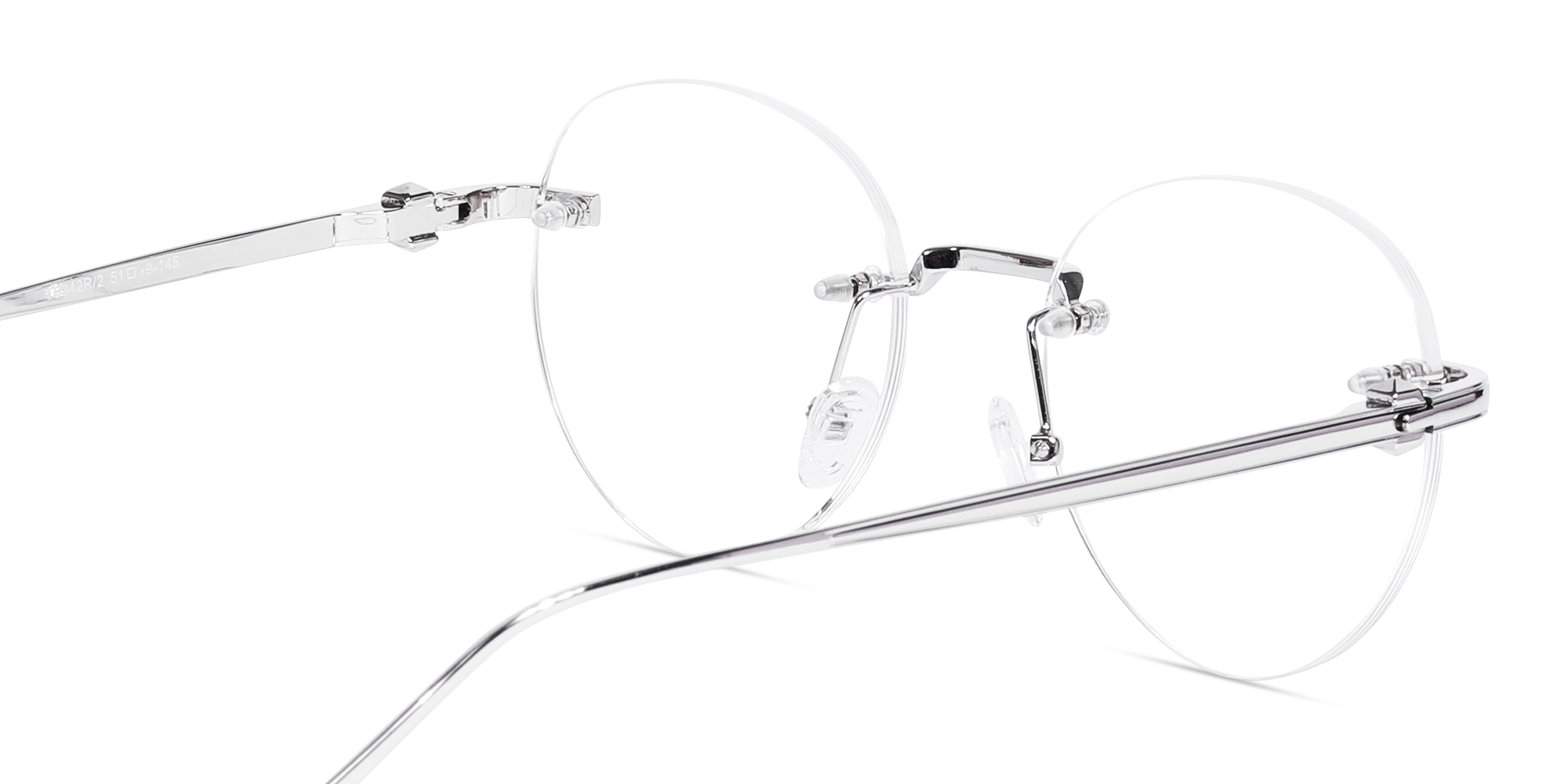 Round Silver Rimless Frame Glasses 5
