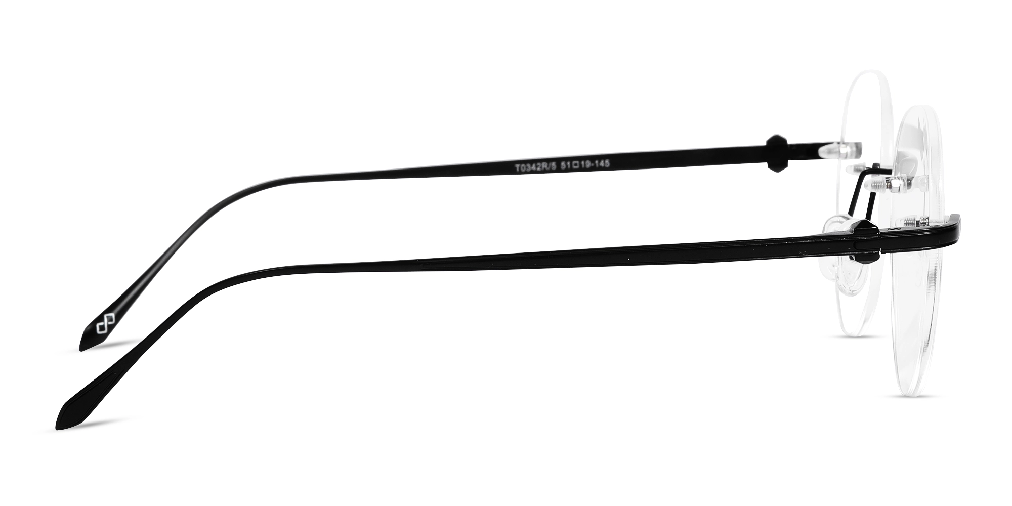 Matte Black Round Rimless Glasses 4