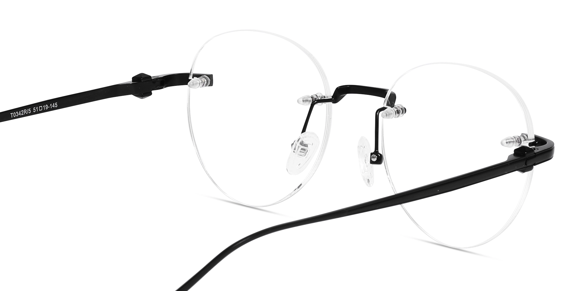 Matte Black Round Rimless Glasses 5