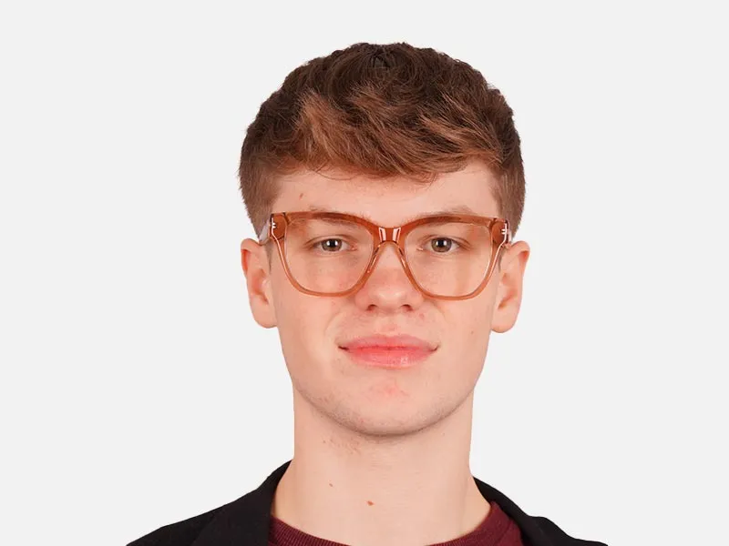 Crystal Brown Square Eyeglasses-2