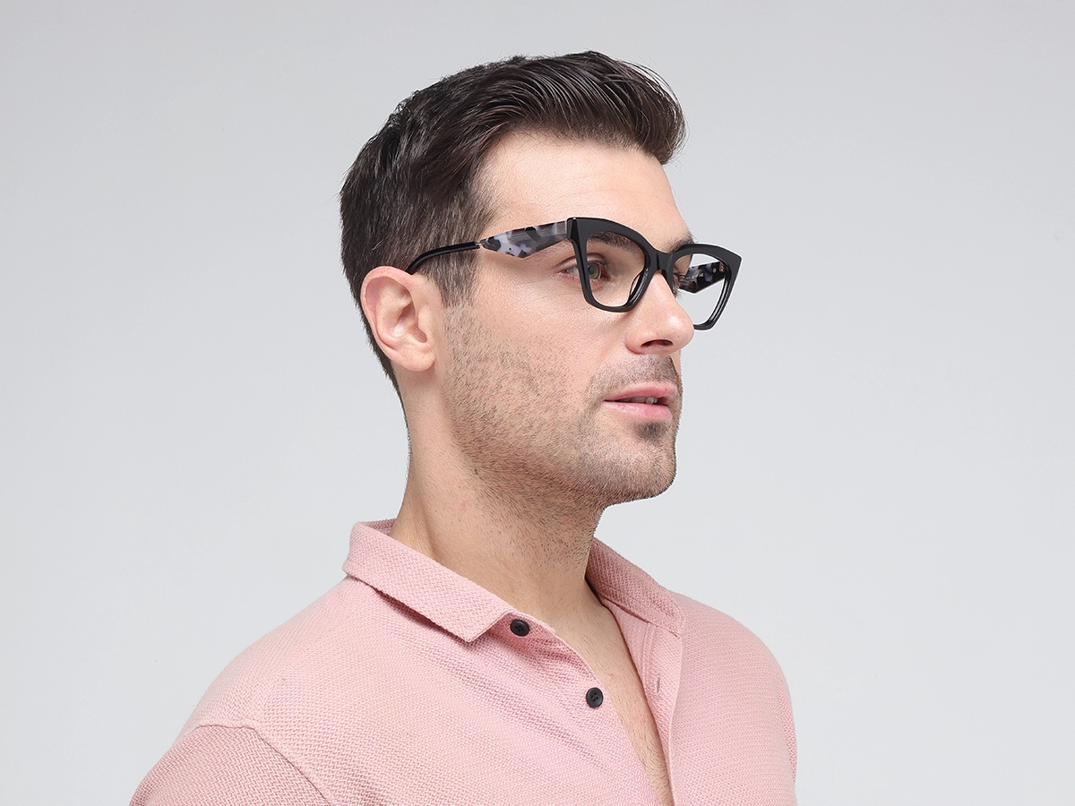Black Square Cateye Glasses-42
