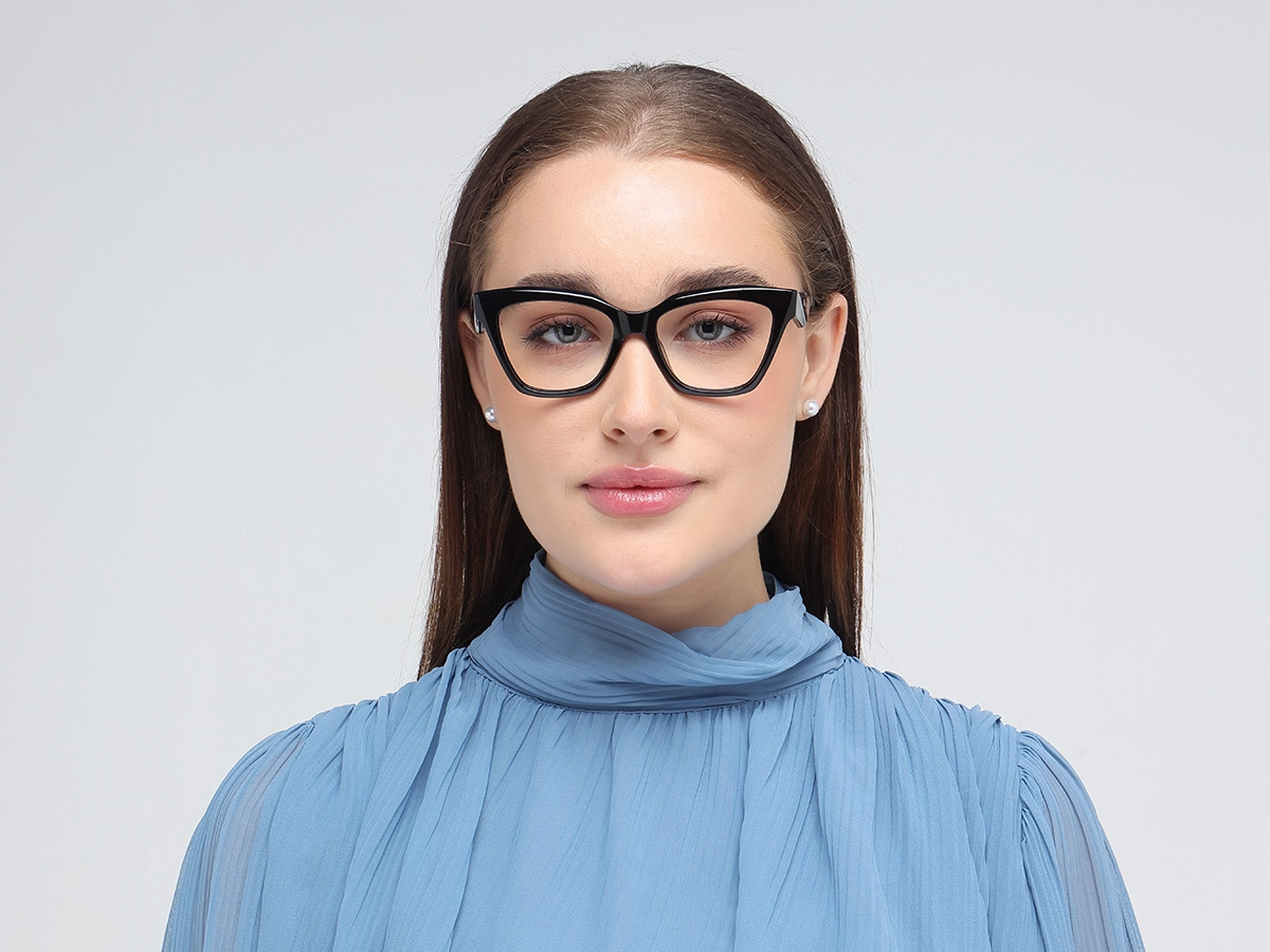 Black Square Cateye Glasses-51