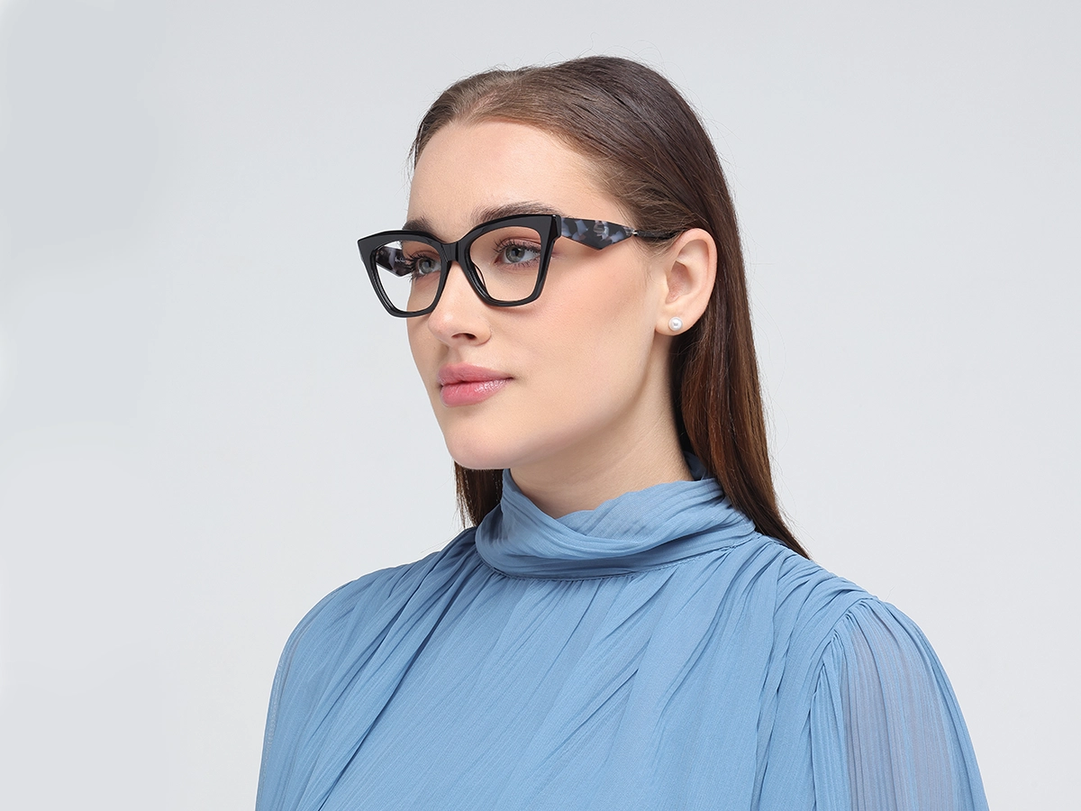 Black Square Cateye Glasses-53