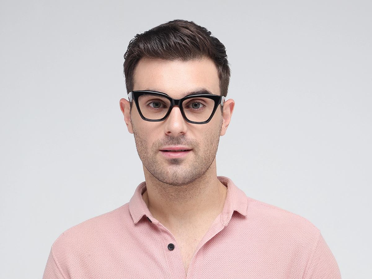 Black Square Cateye Glasses-41
