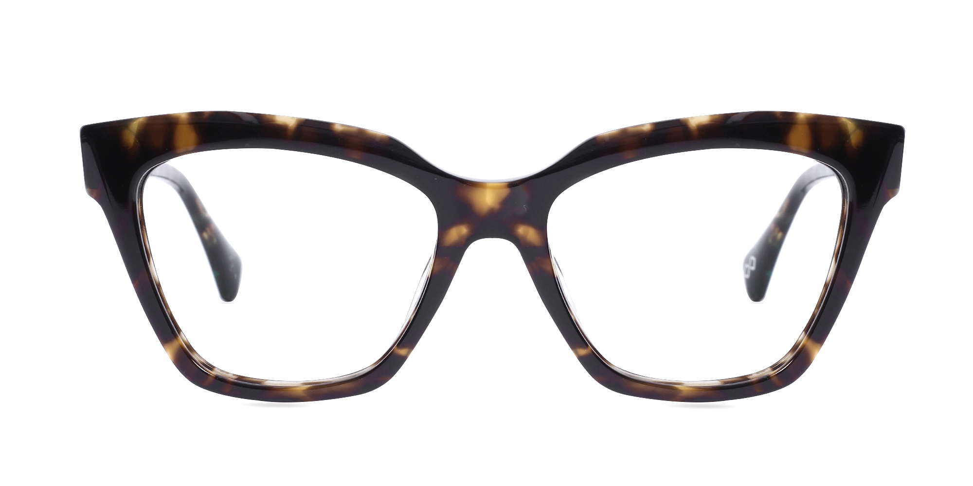 Dark Tortoise Square Cateye Glasses-1