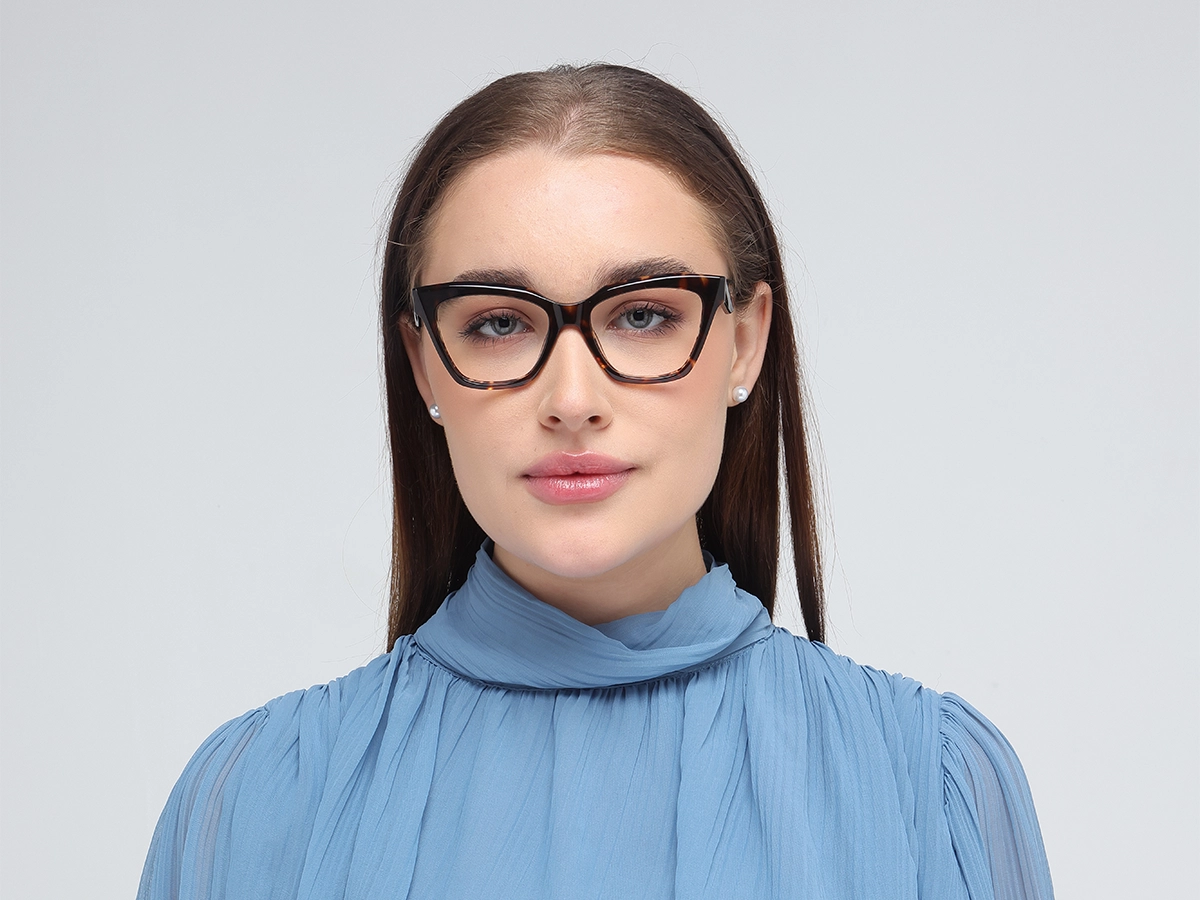 Dark Tortoise Square Cateye Glasses-51