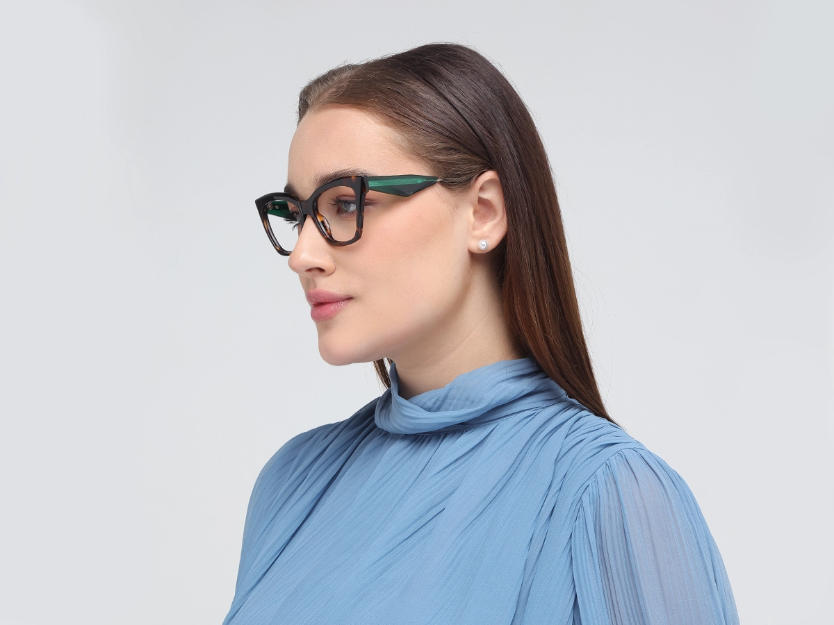 Dark Tortoise Square Cateye Glasses-53