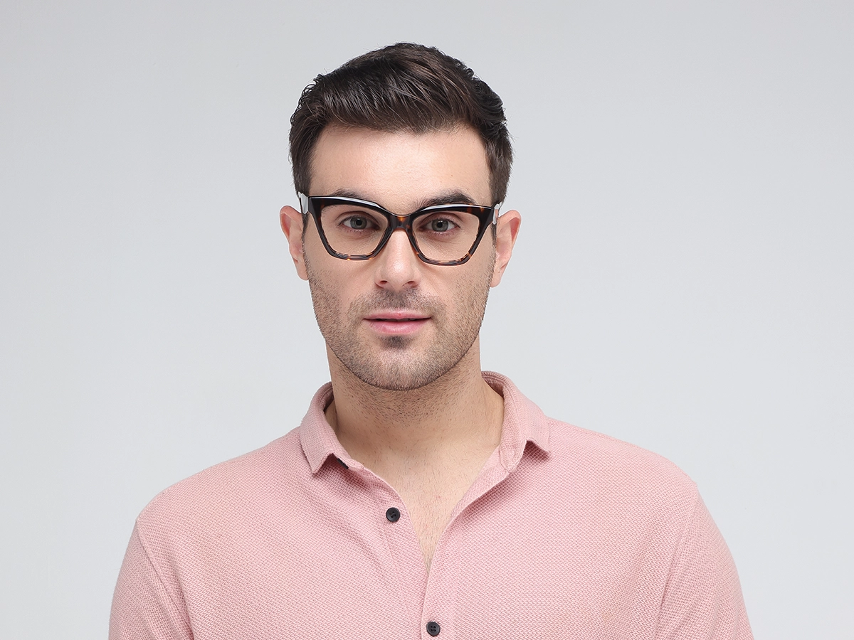 Dark Tortoise Square Cateye Glasses-41