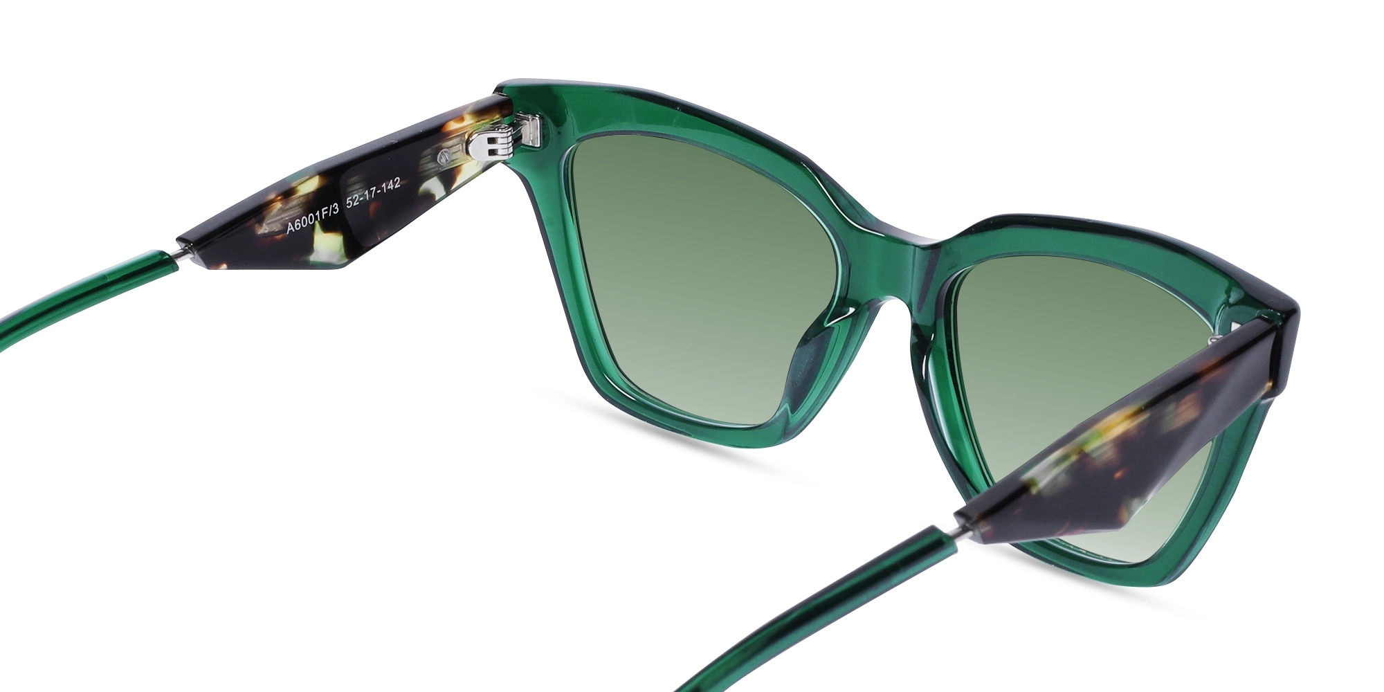 Green Gradient Square Full-Rim Sunglasses-5