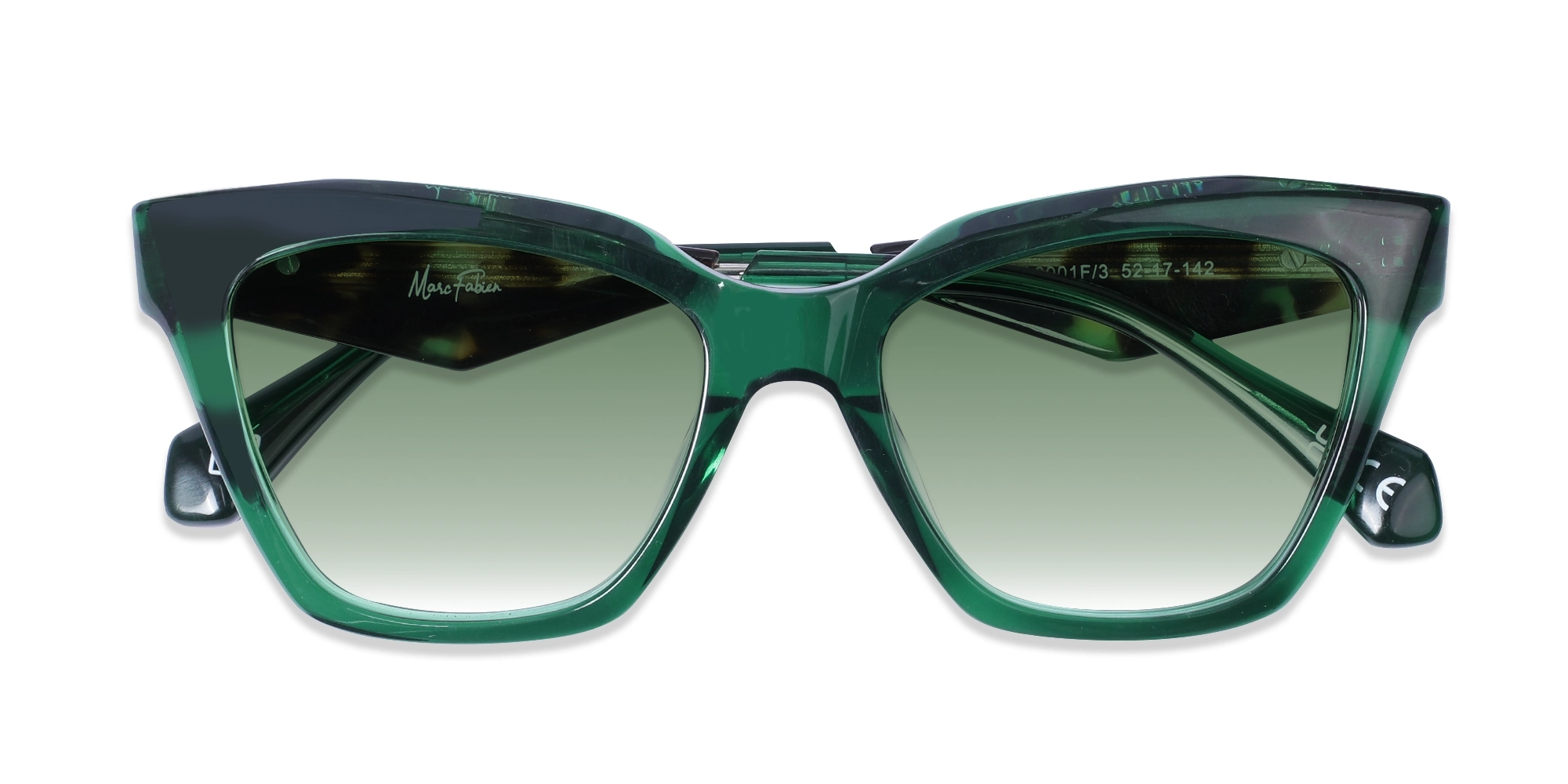 Green Gradient Square Full-Rim Sunglasses-6
