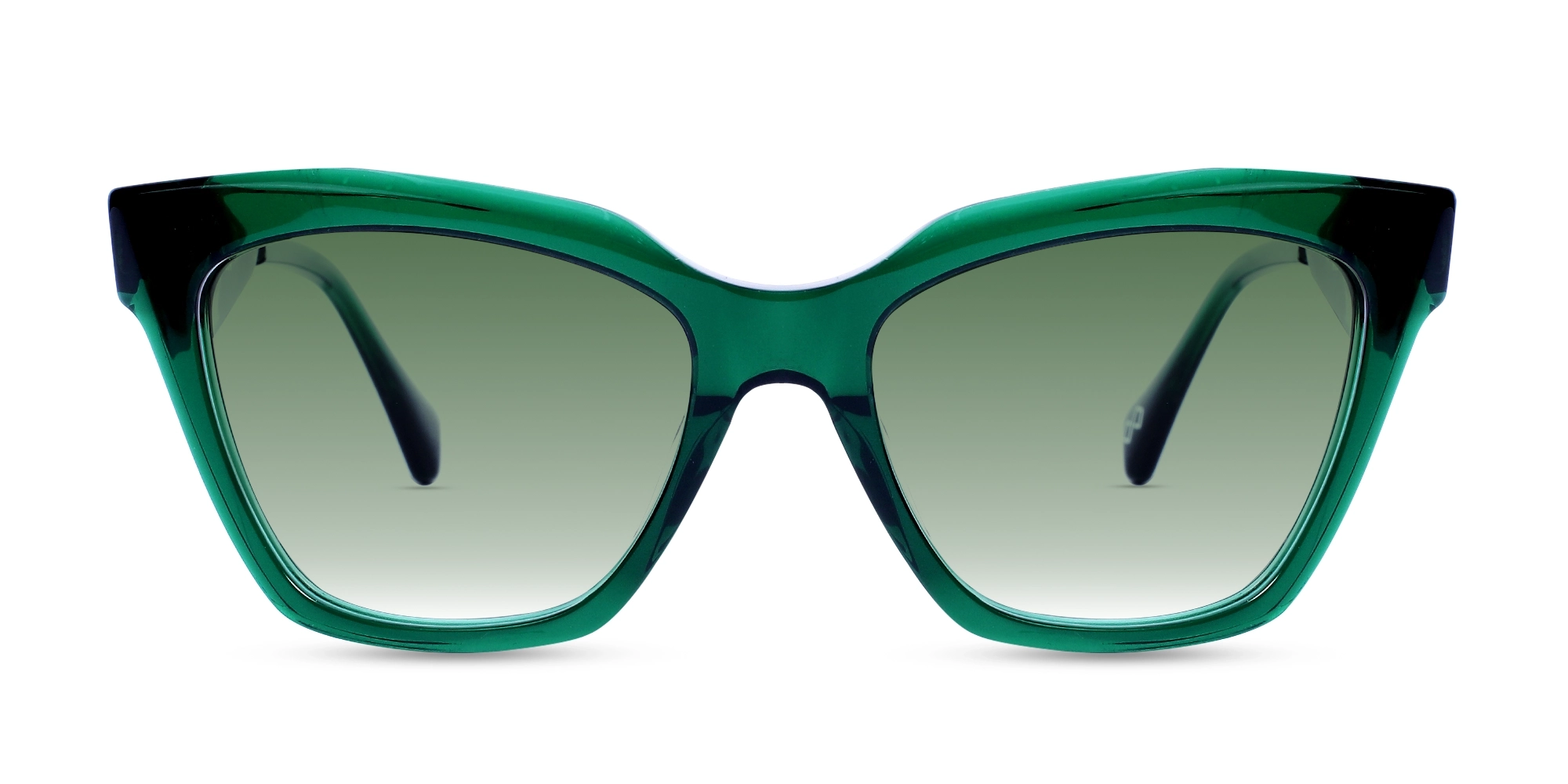 Green Gradient Square Full-Rim Sunglasses-1