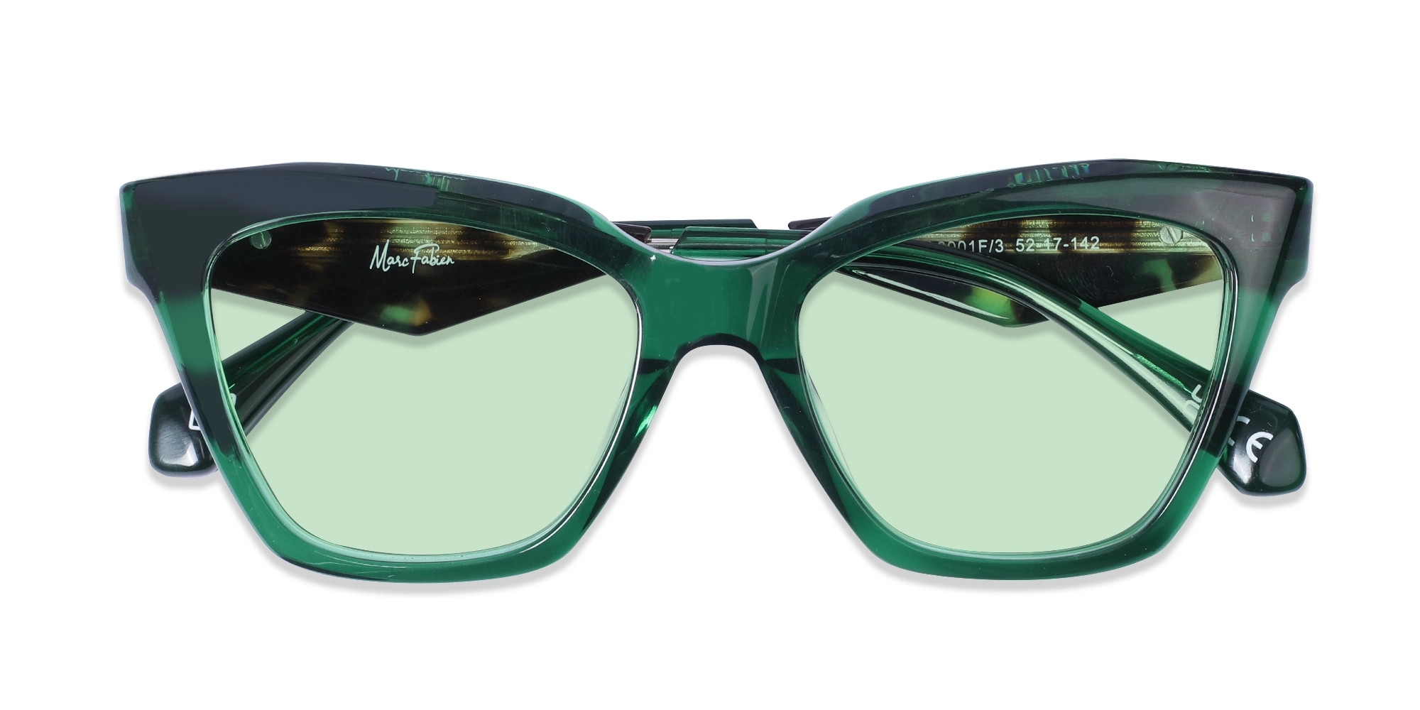 Tortoise Frame With Green Solid Tint Sunglasses-6
