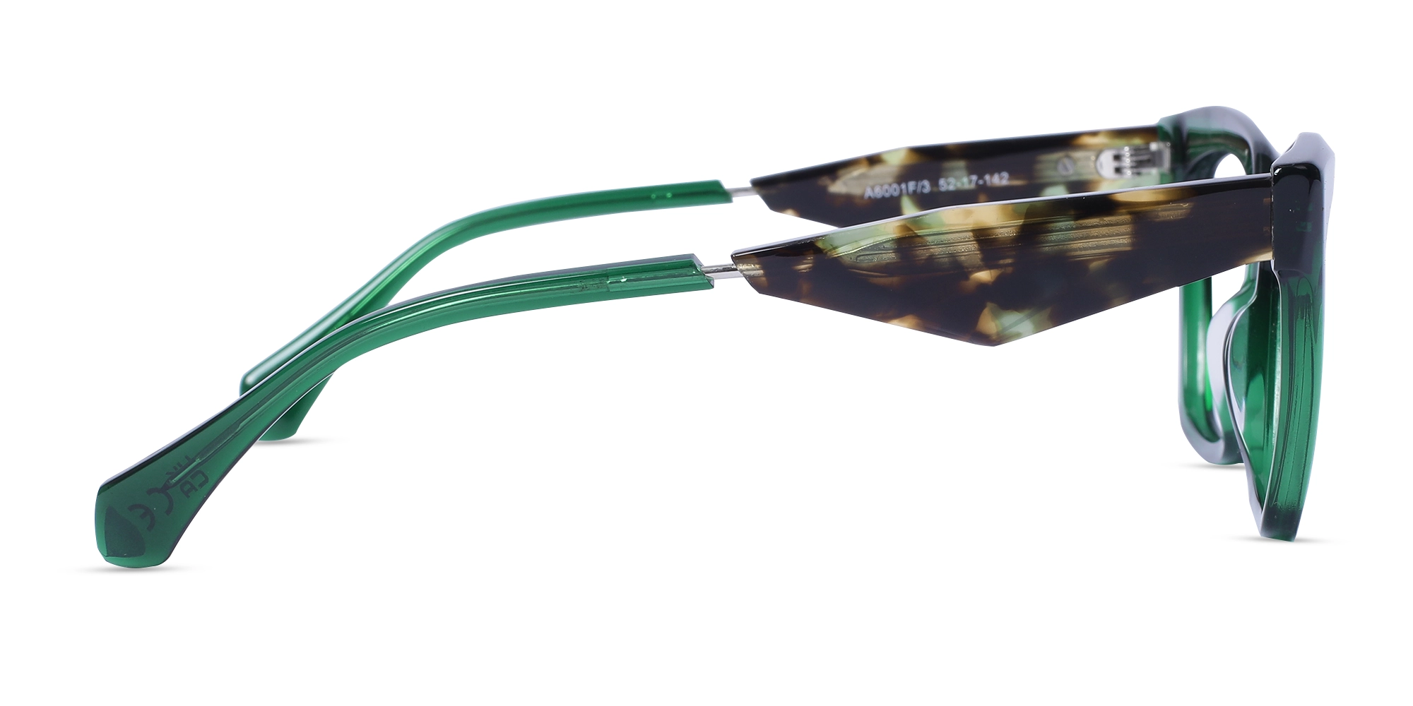 Crystal Emerald Green Square Cateye Glasses-4