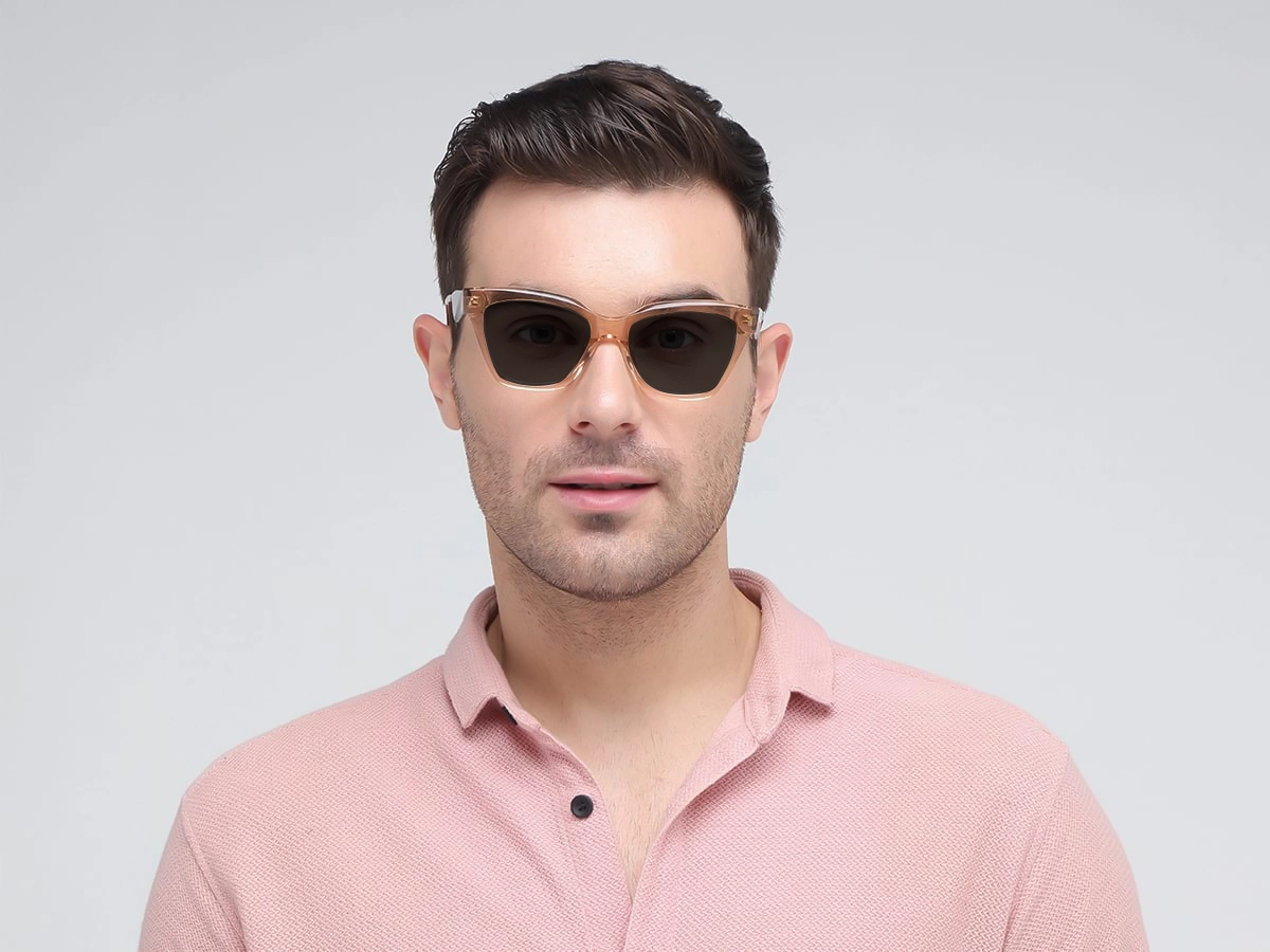 Dark Grey Tint Square Full Rim Sunglasses-