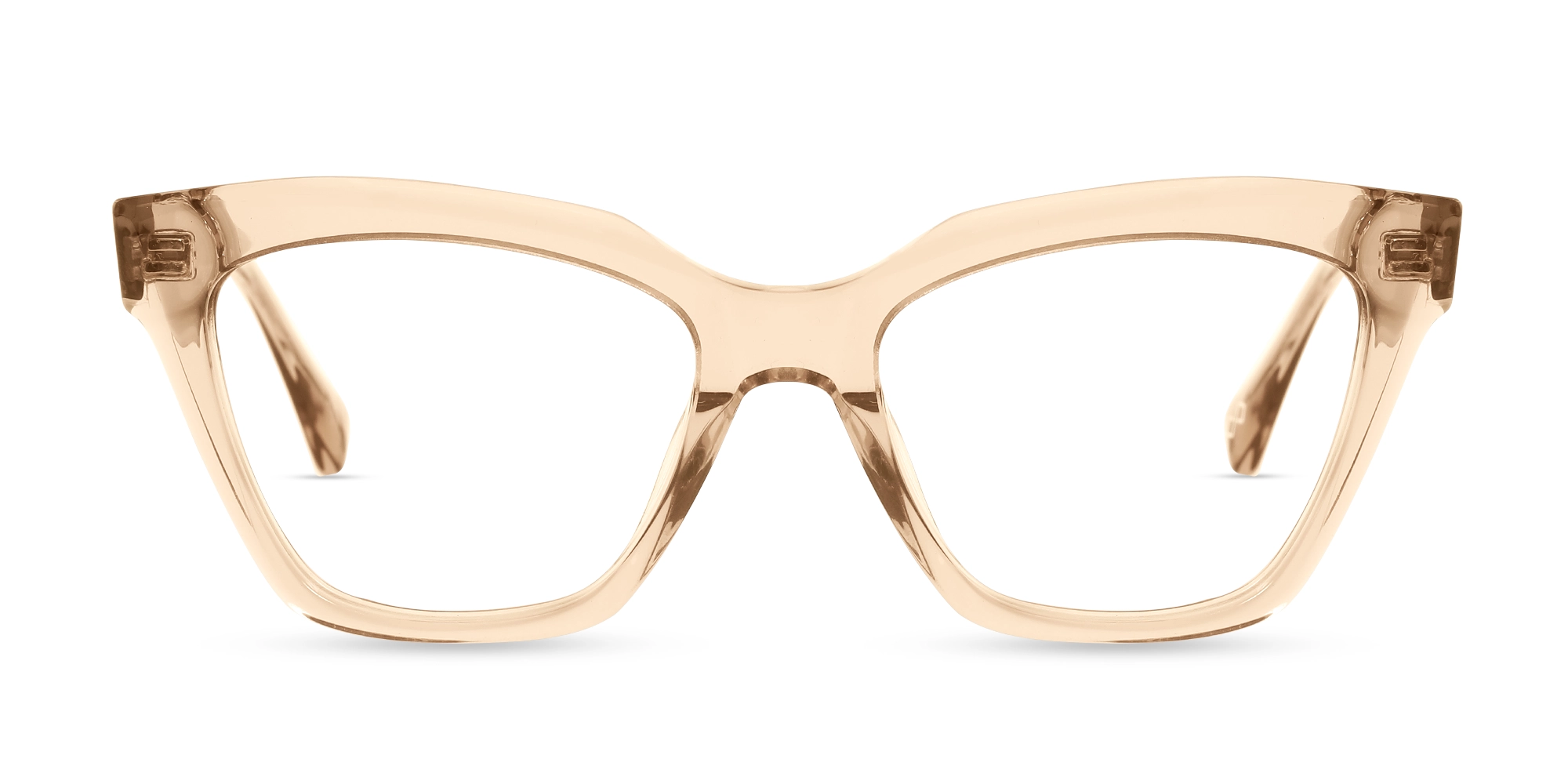 Crystal Peach Beige Square Cateye Glasses-1 Crystal Peach Beige Square Cateye Glasses-1
