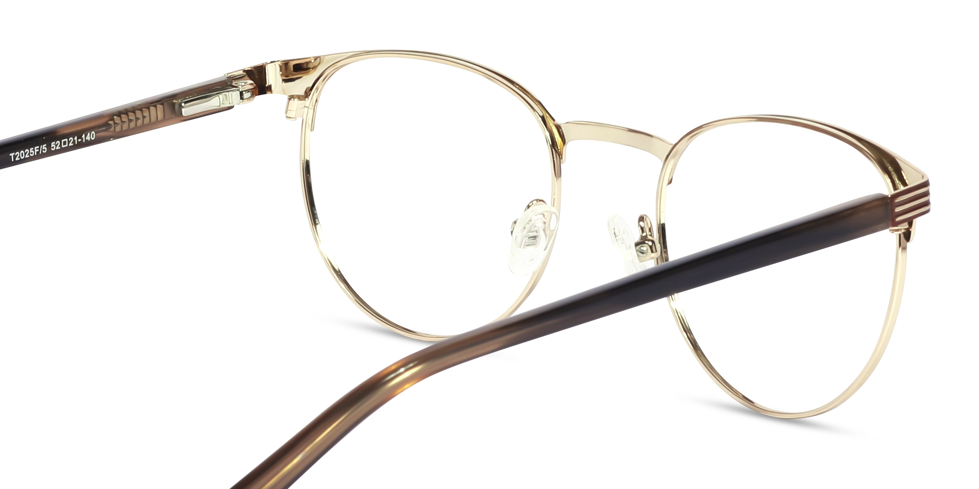 Copper Brown & Gold Round Metal Glasses-5