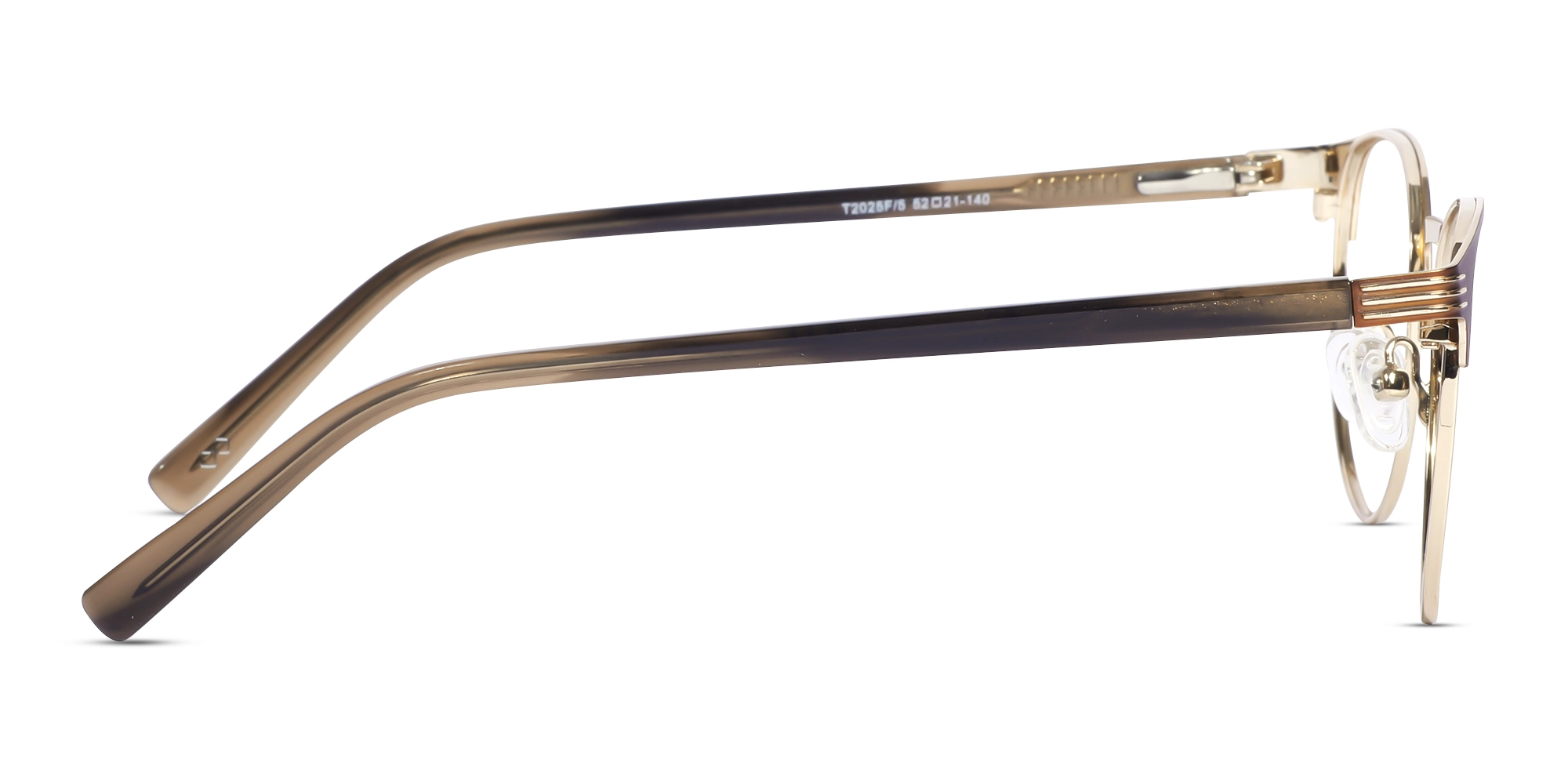 Copper Brown & Gold Round Metal Glasses-4