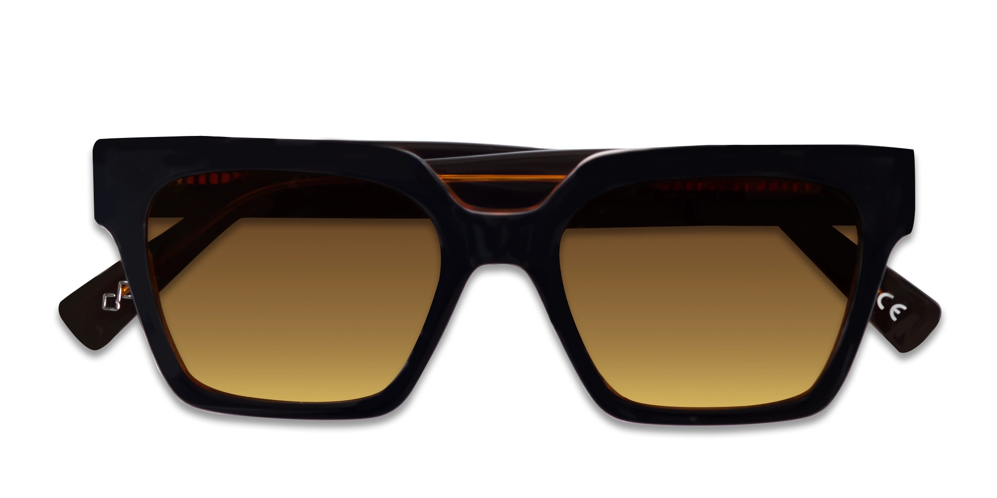 Black & Ochre Square Full Rim Sunglasses-6
