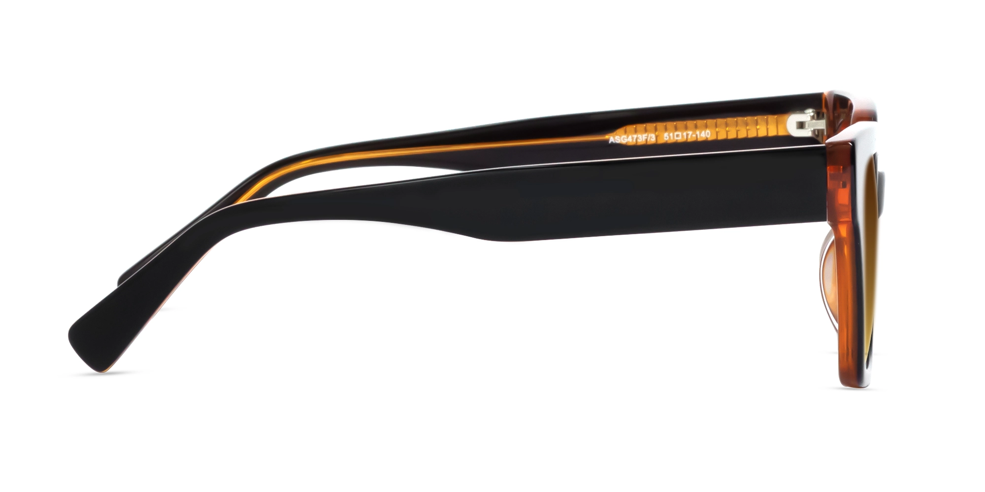 Black & Ochre Square Full Rim Sunglasses-4