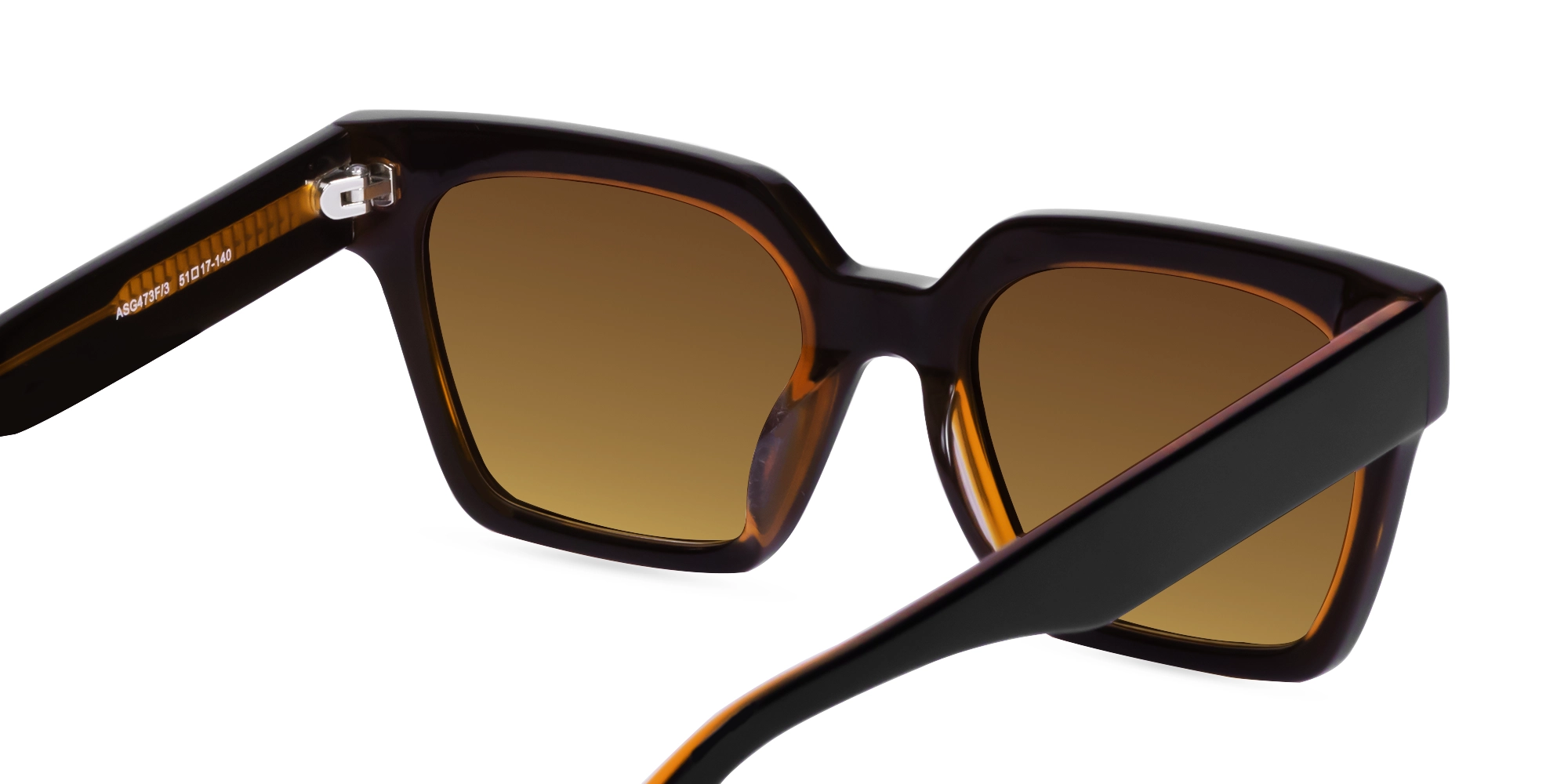 Black & Ochre Square Full Rim Sunglasses-5