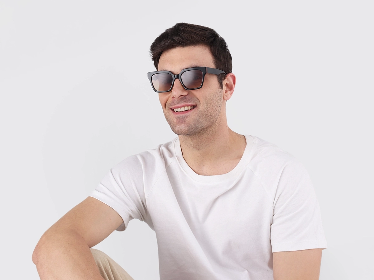 Black & Ochre Square Full Rim Sunglasses-41