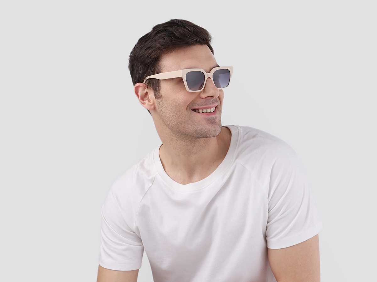 Bisque Acetate Square Full Rim Glasses-42