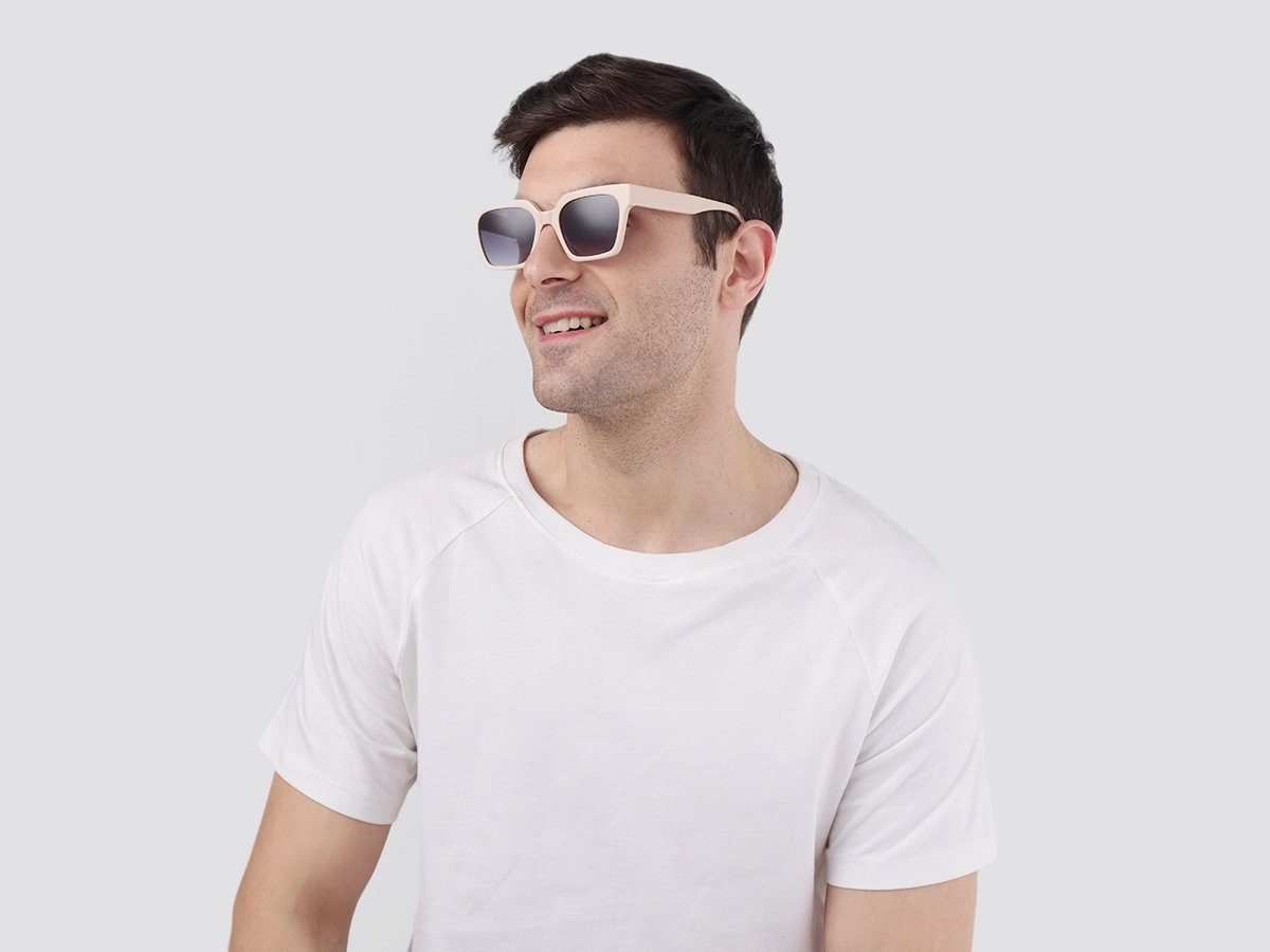 Bisque Acetate Square Full Rim Glasses-43