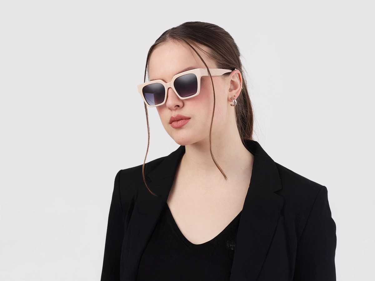 Bisque Acetate Square Full Rim Glasses-52