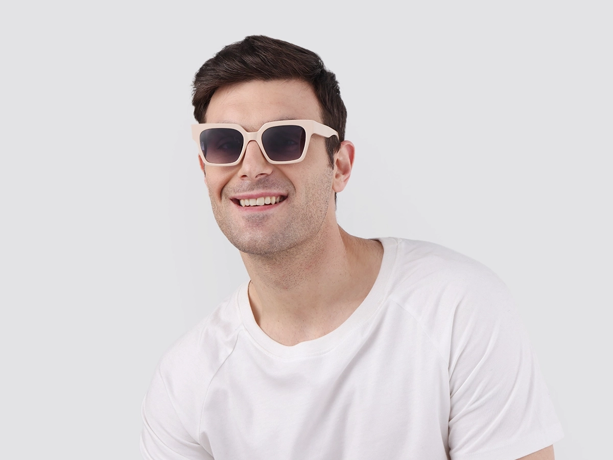 Bisque Acetate Square Full Rim Glasses-41