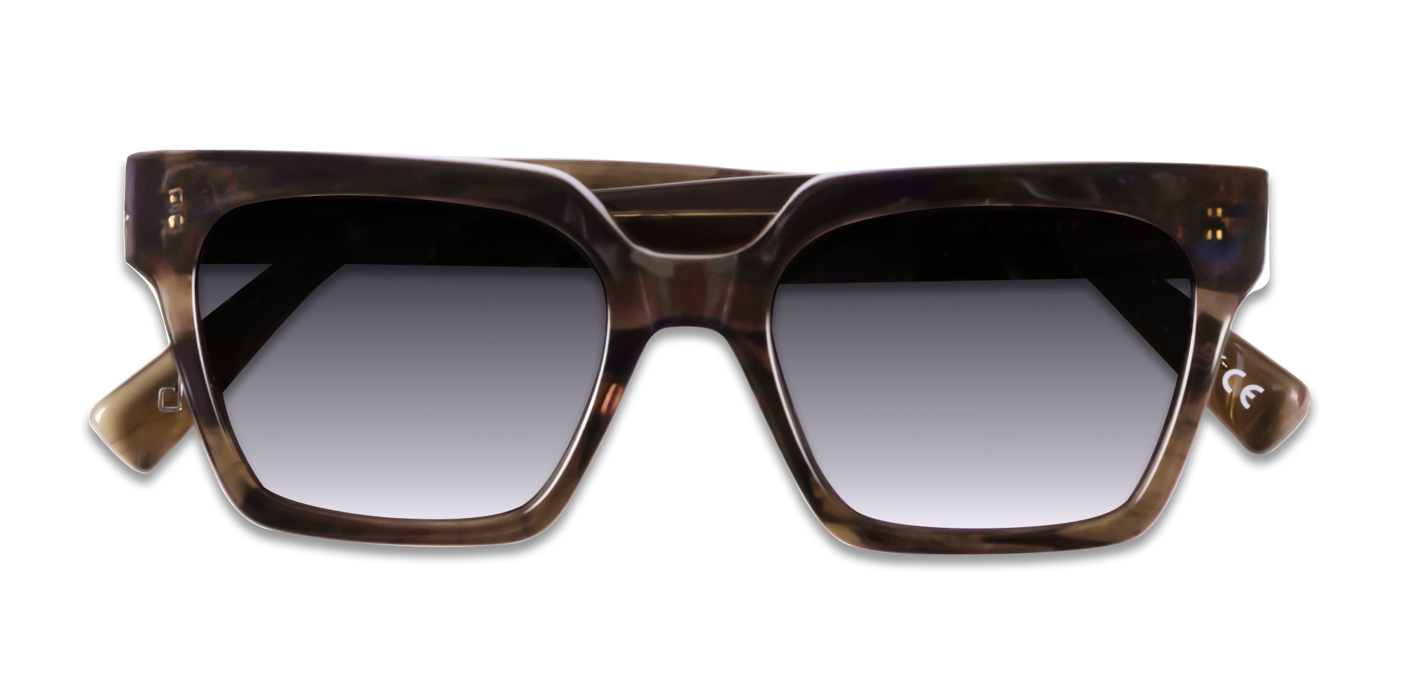 Crystal Burnt Umber Square Sunglasses-6