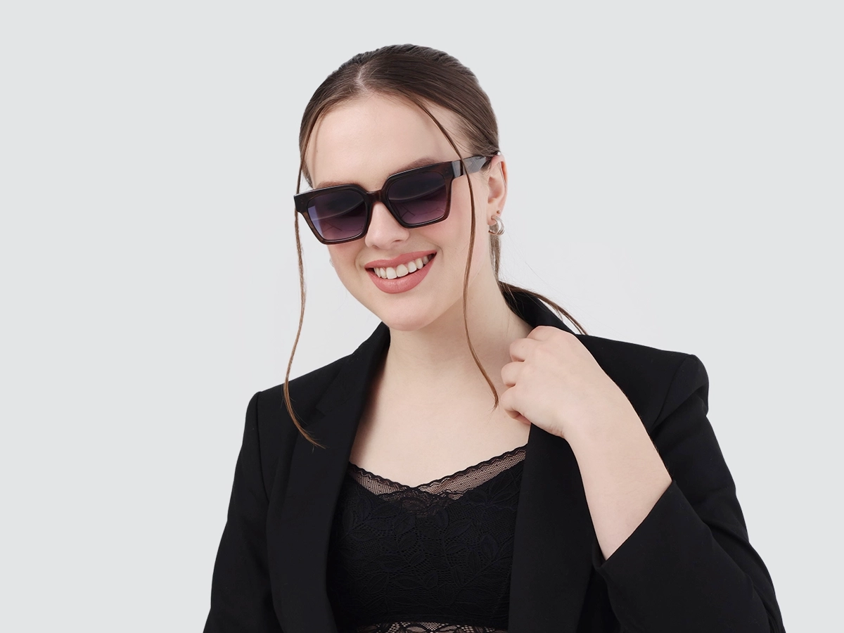 Crystal Burnt Umber Square Sunglasses-51