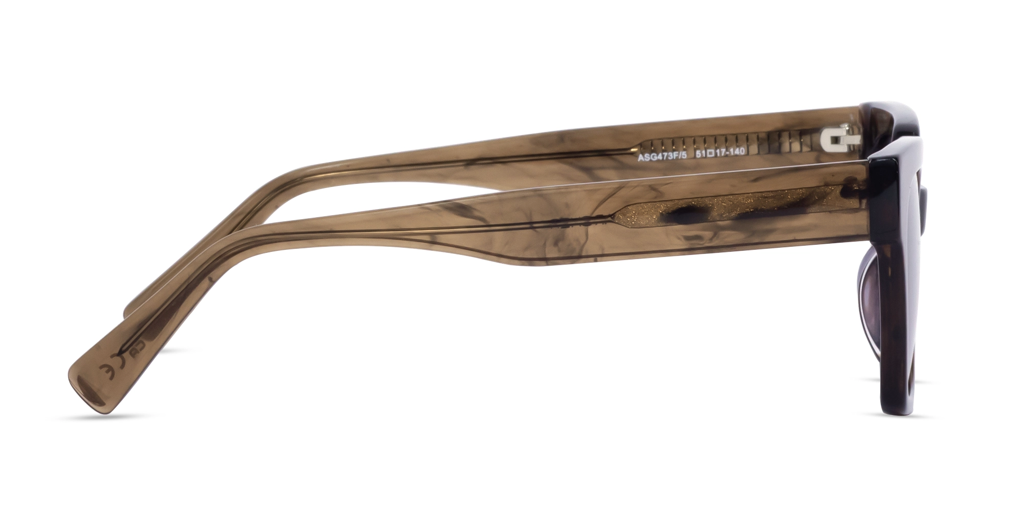 Crystal Burnt Umber Square Sunglasses-4