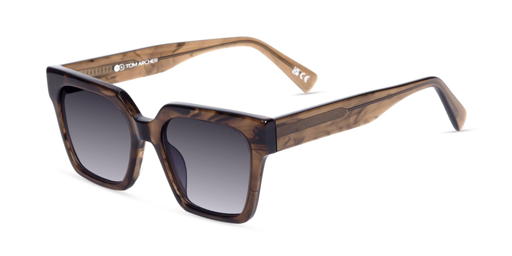 Crystal Burnt Umber Square Sunglasses-3