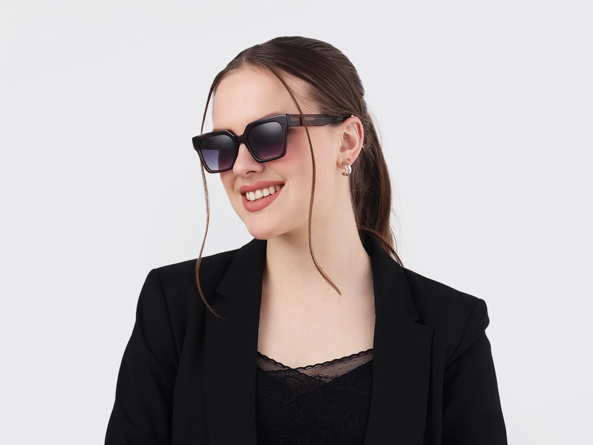 Crystal Burnt Umber Square Sunglasses-52