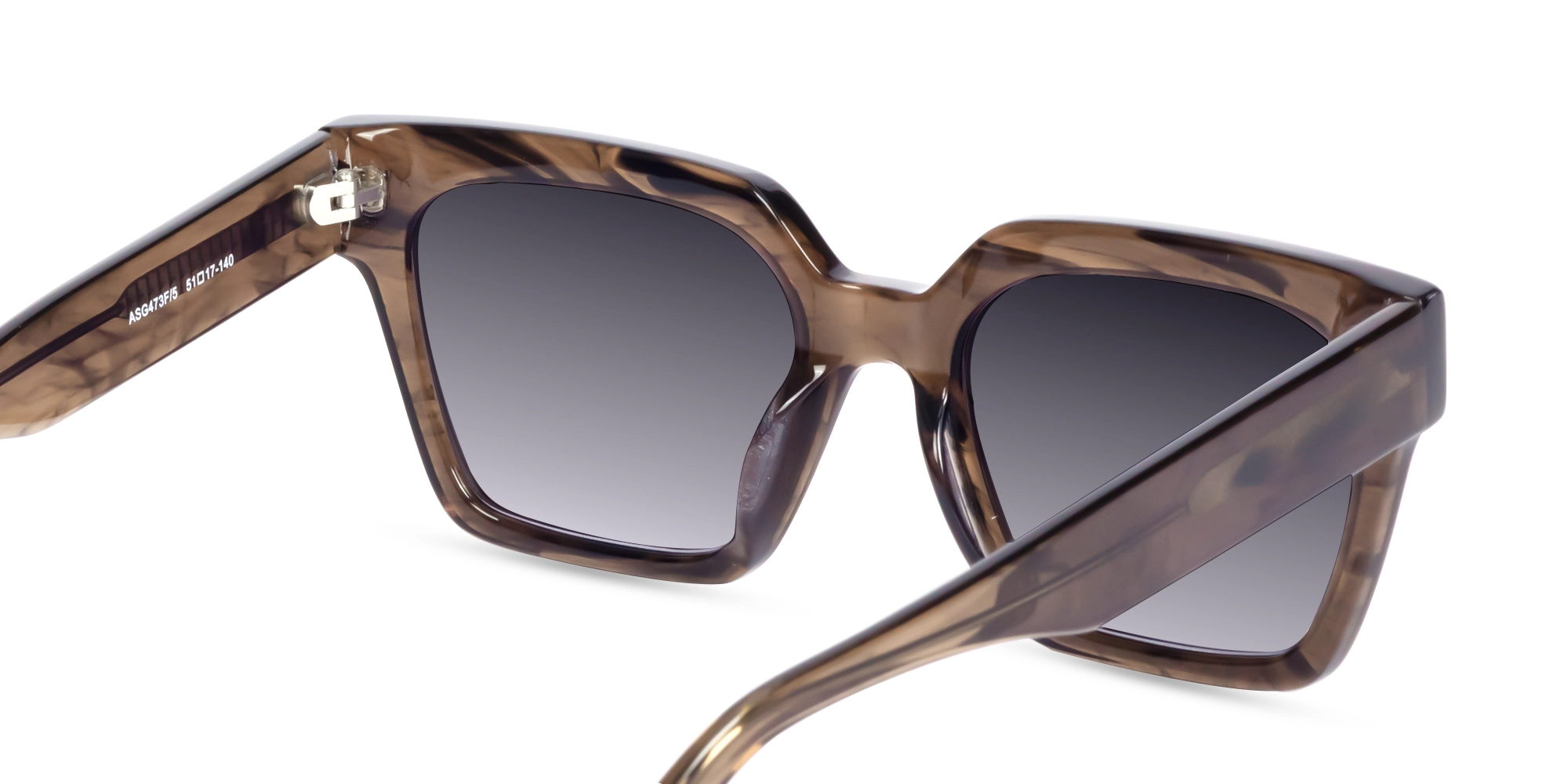 Crystal Burnt Umber Square Sunglasses-5
