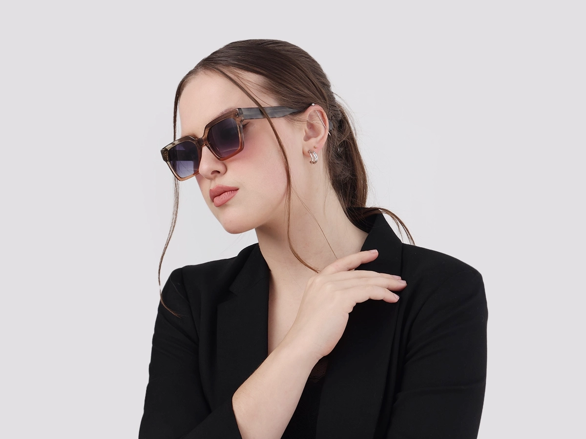Crystal Nude Ombre Square Sunglasses-53