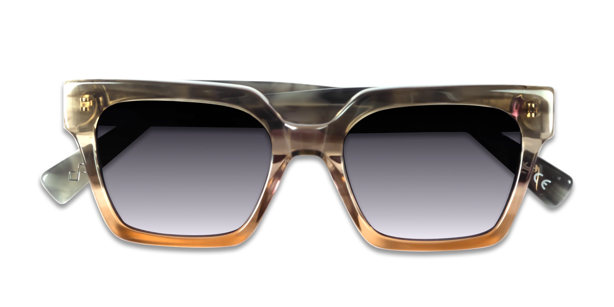 Crystal Nude Ombre Square Sunglasses-6