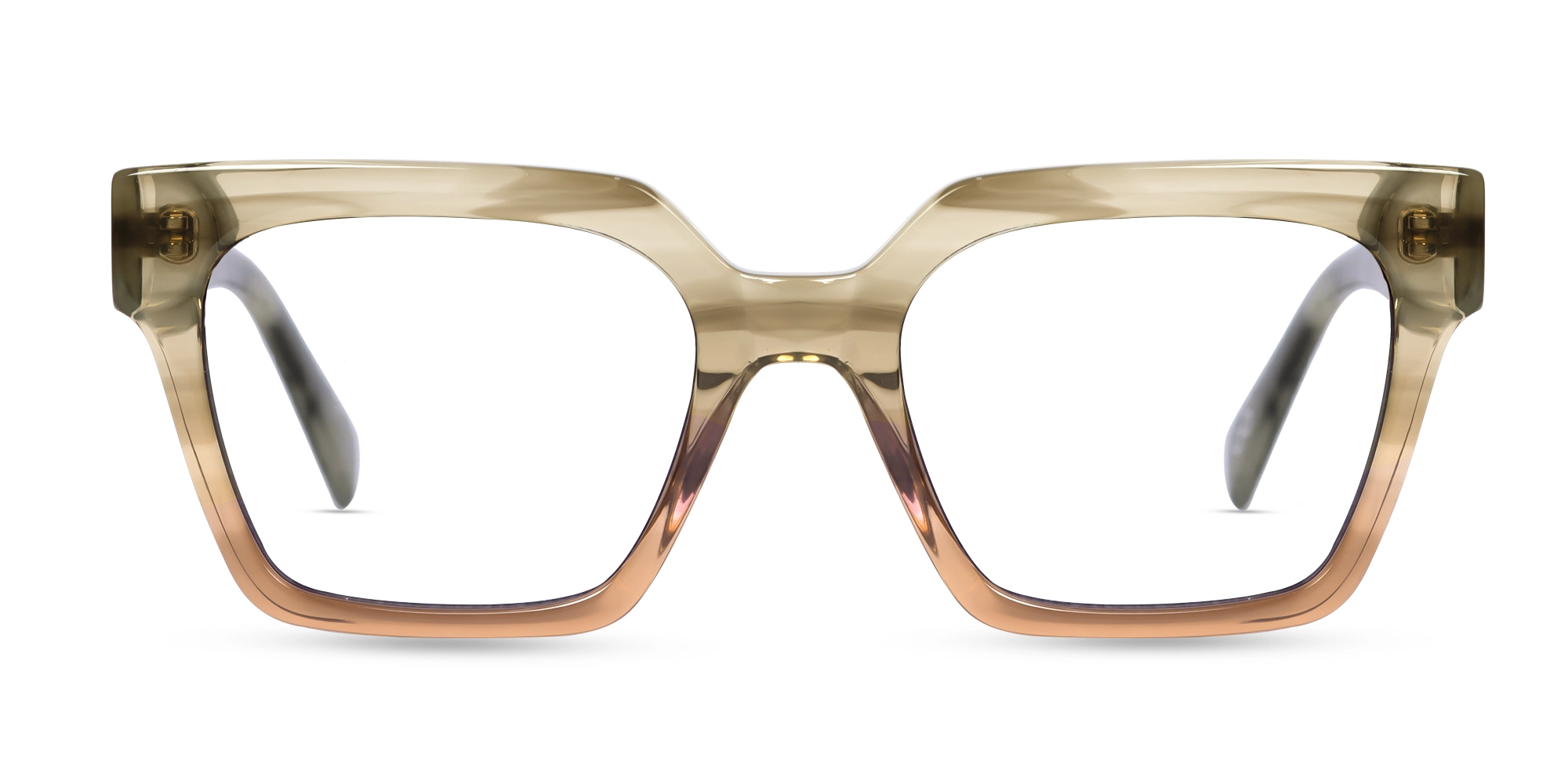 Crystal Nude Ombre Square Glasses-1
