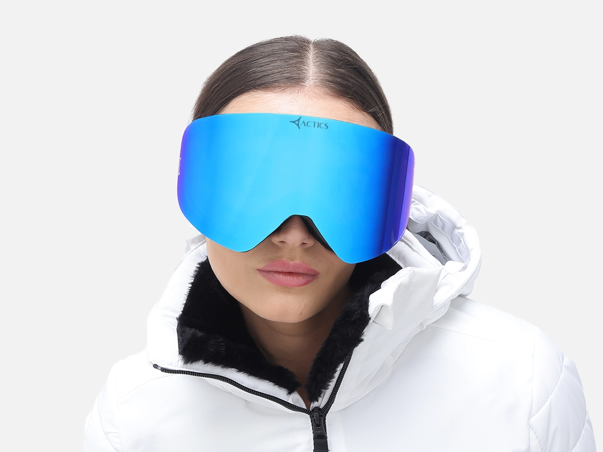 Black TPU Ski Goggles With Revo Lenses- 51