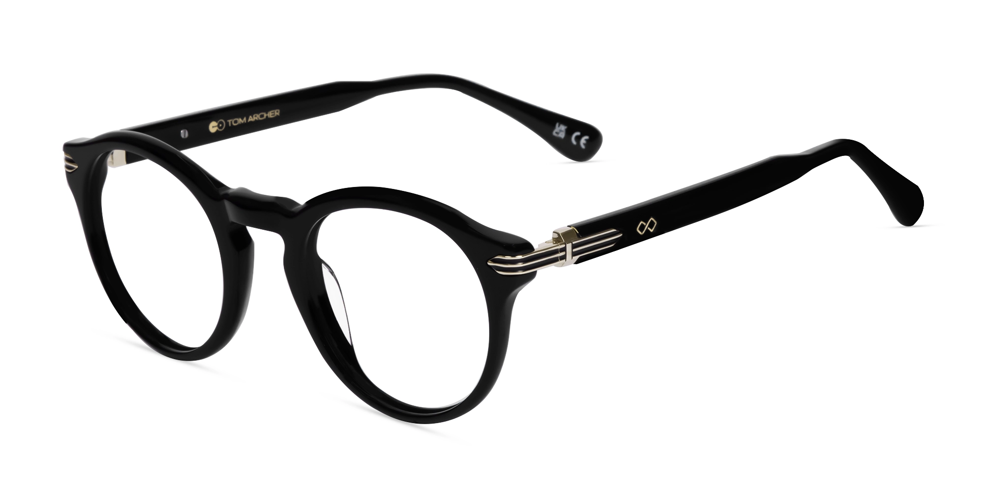 Black Keyhole Bridge Round Glasses-3