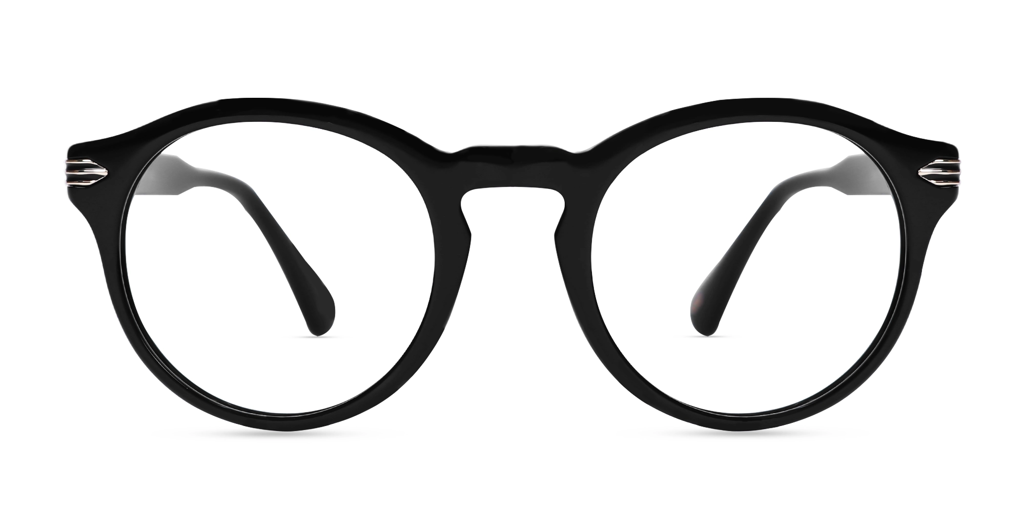 Black Keyhole Bridge Round Glasses-1 Black Keyhole Bridge Round Glasses-1