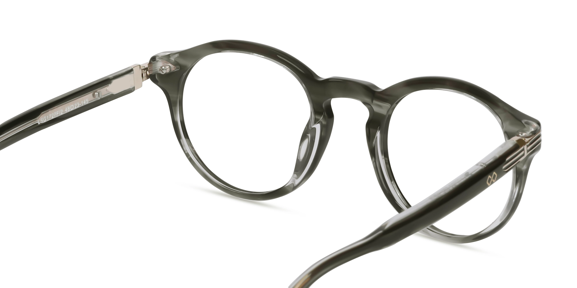 Crystal Smoke Marble Round Glasses-5