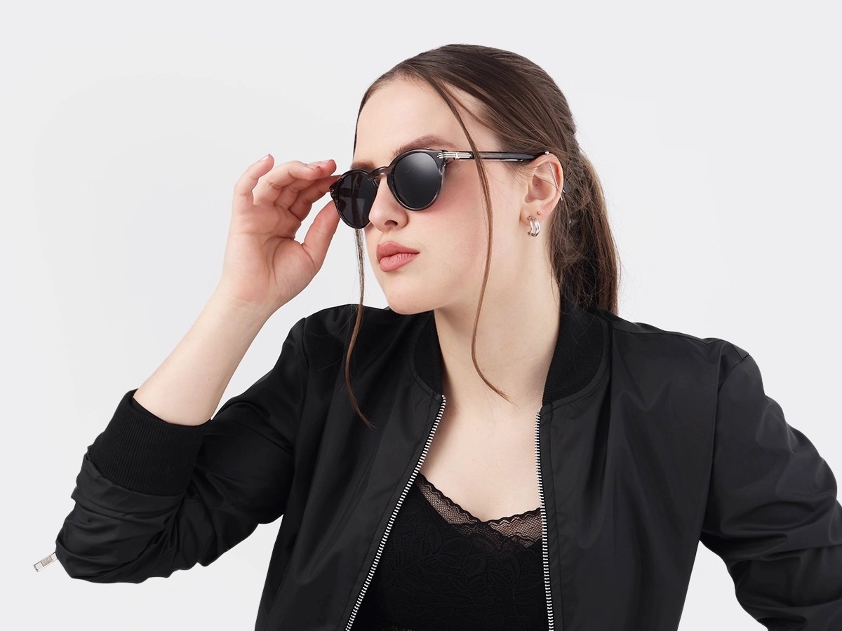 Crystal Smoke Marble Keyhole Sunglasses 52