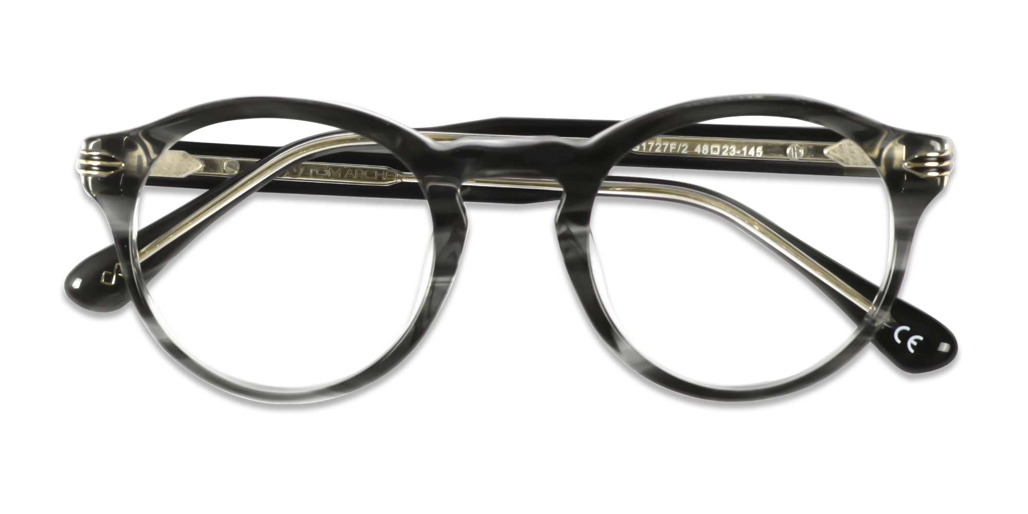 Crystal Smoke Marble Round Glasses-6