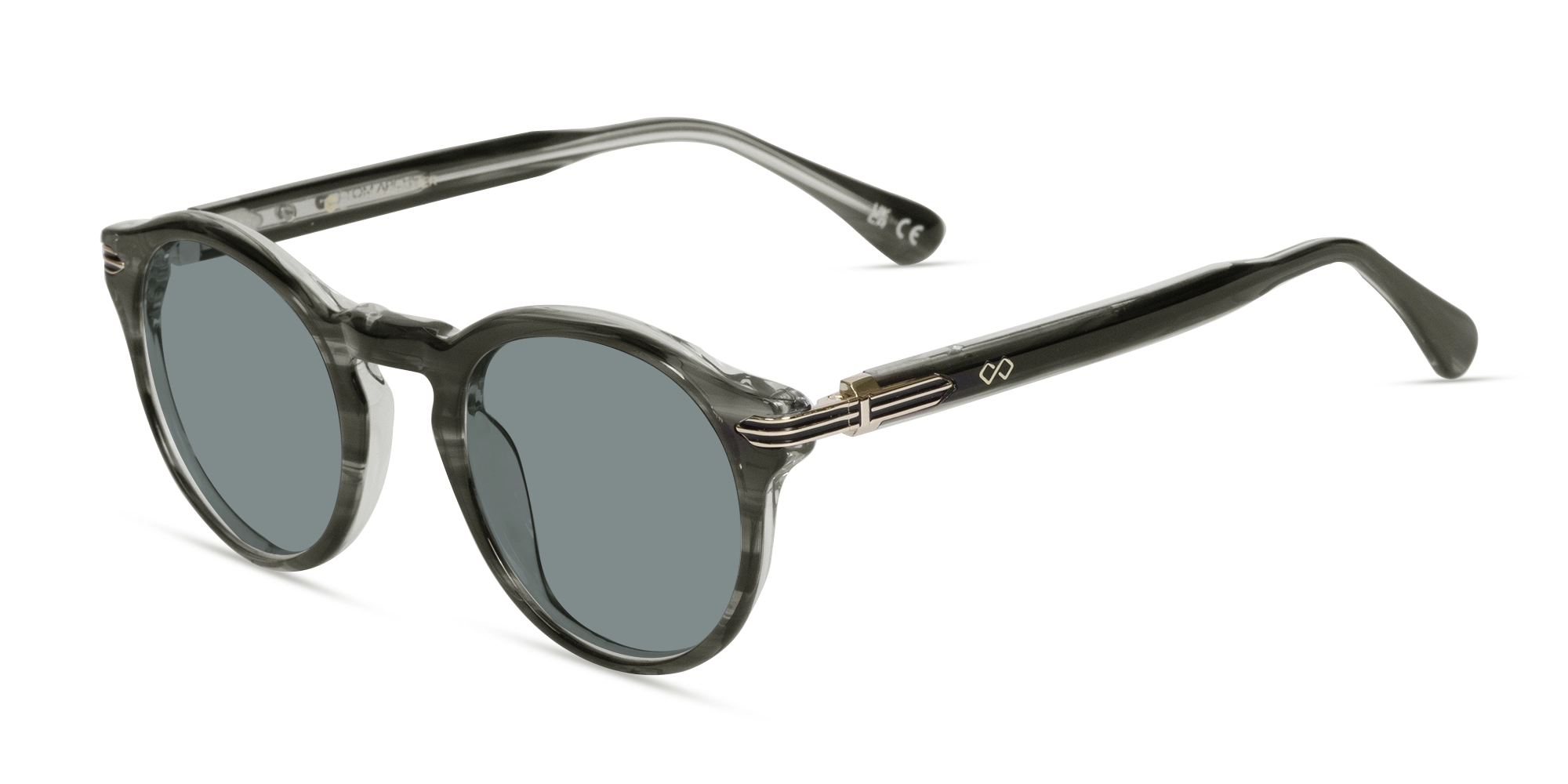 Crystal Smoke Marble Keyhole Sunglasses-3
