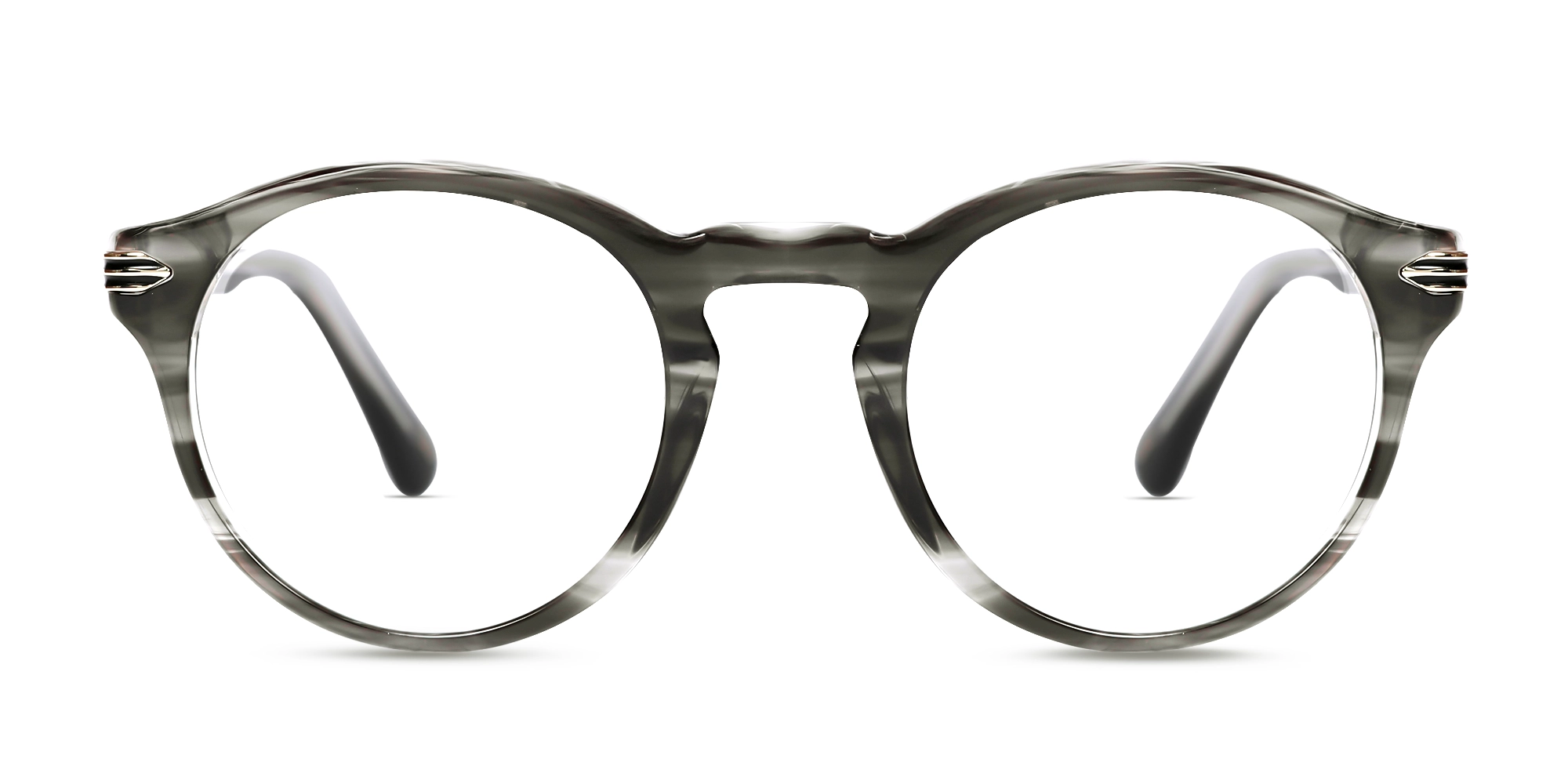 Crystal Smoke Marble Round Glasses-1