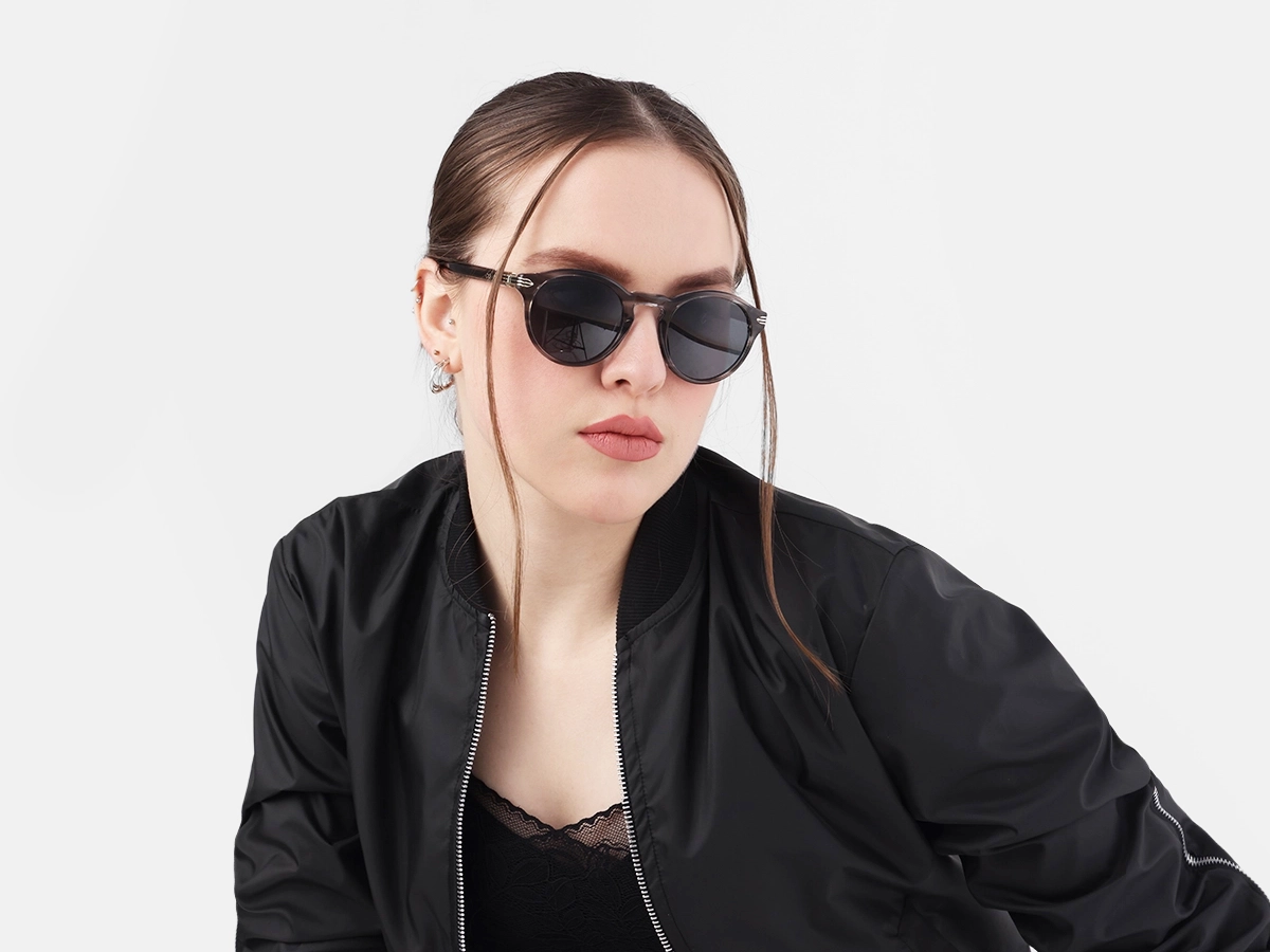 Crystal Smoke Marble Keyhole Sunglasses 53